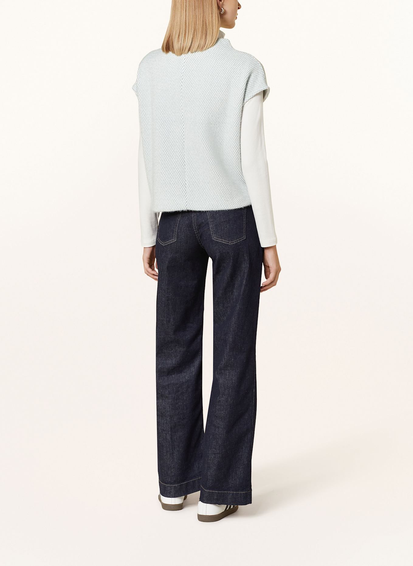 OPUS Dzianinowa koszulka GOFIR: MIĘTOWY / BIAŁY