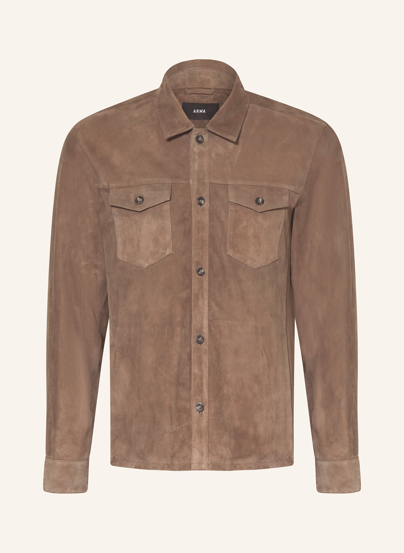 ARMA DEX leather overshirt, Color: DARK BROWN (Image 1)