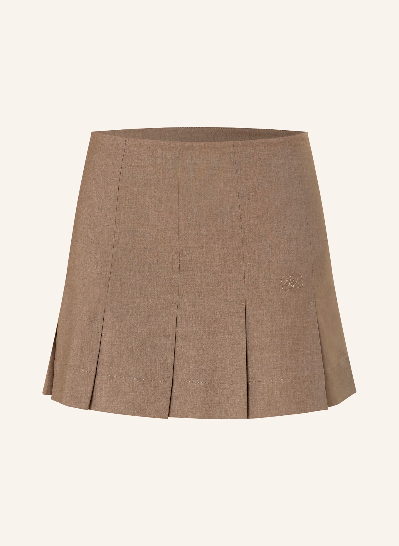 GANNI Pleated skirt, Color: LIGHT BROWN (Image 1)