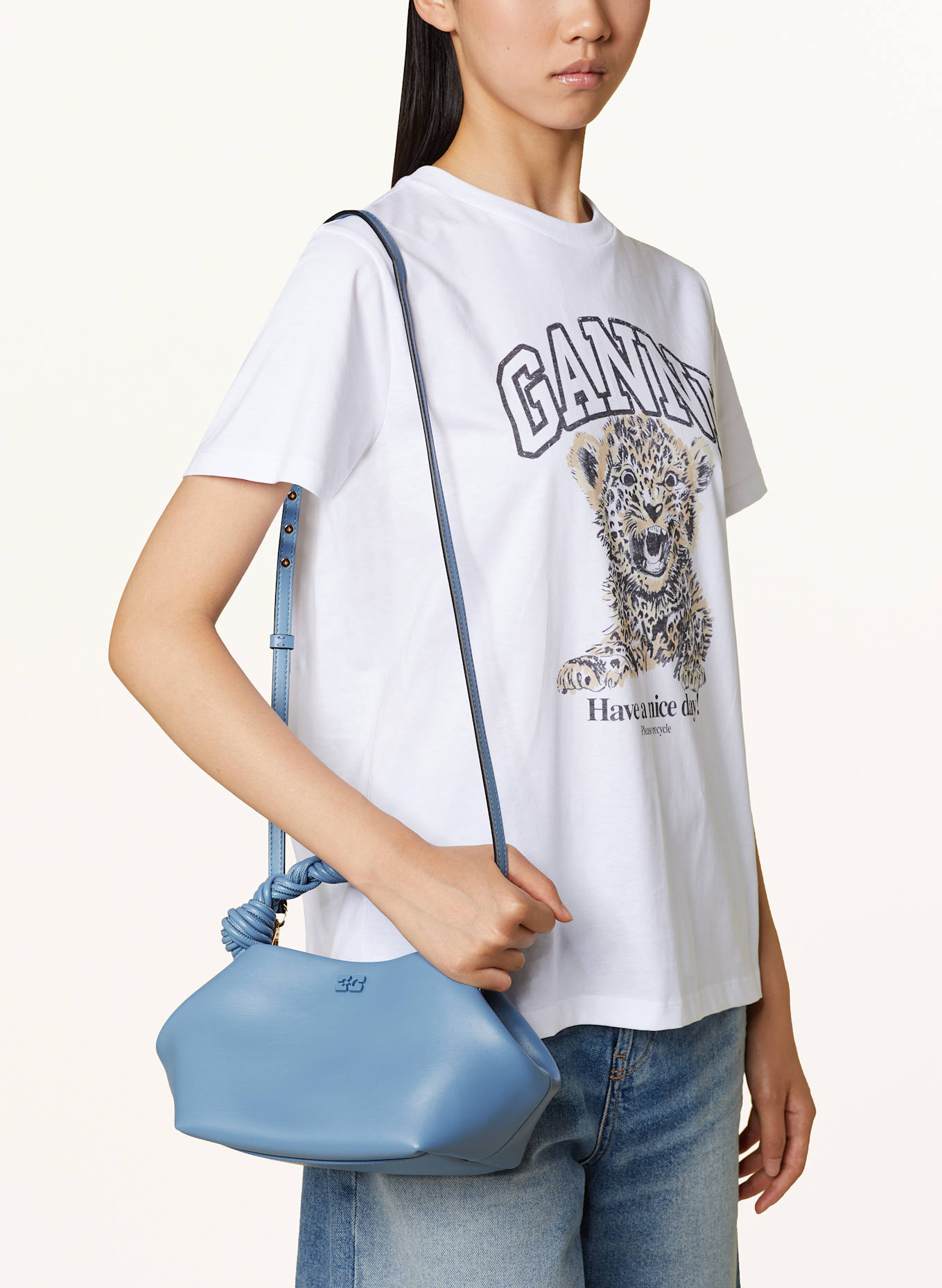 GANNI Torebka BOU BAG Small: JASNONIEBIESKI