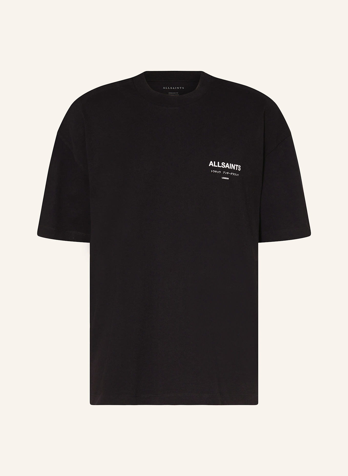 ALLSAINTS T-shirt UNDERGROUND: BLACK / WHITE