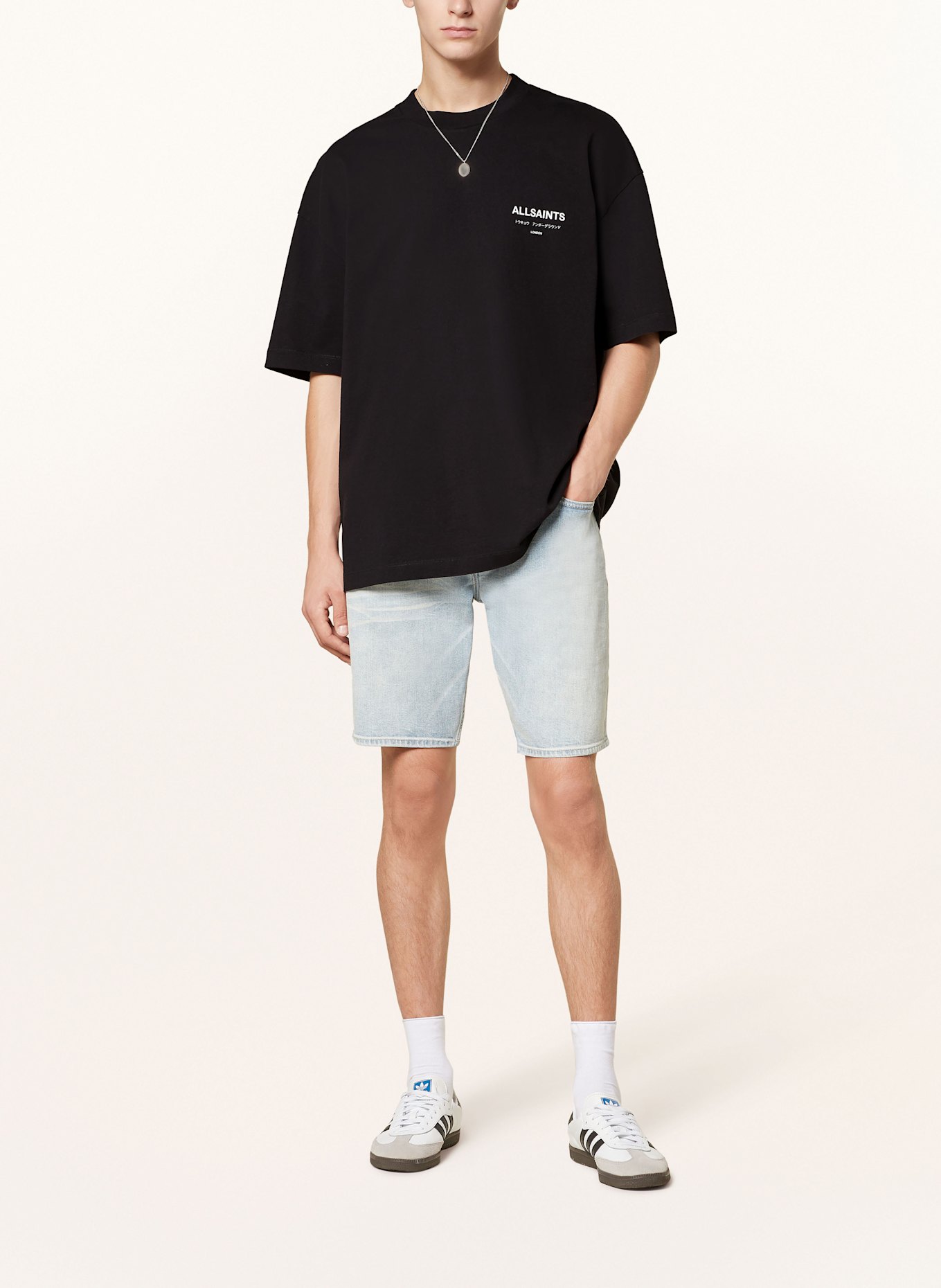 ALLSAINTS T-shirt UNDERGROUND: BLACK / WHITE