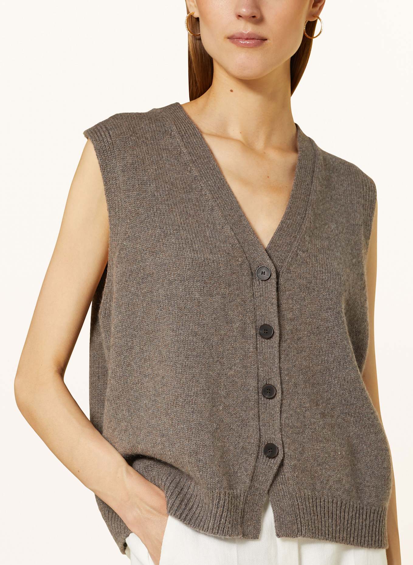 COS Knit vest with cashmere, Color: TAUPE (Image 4)