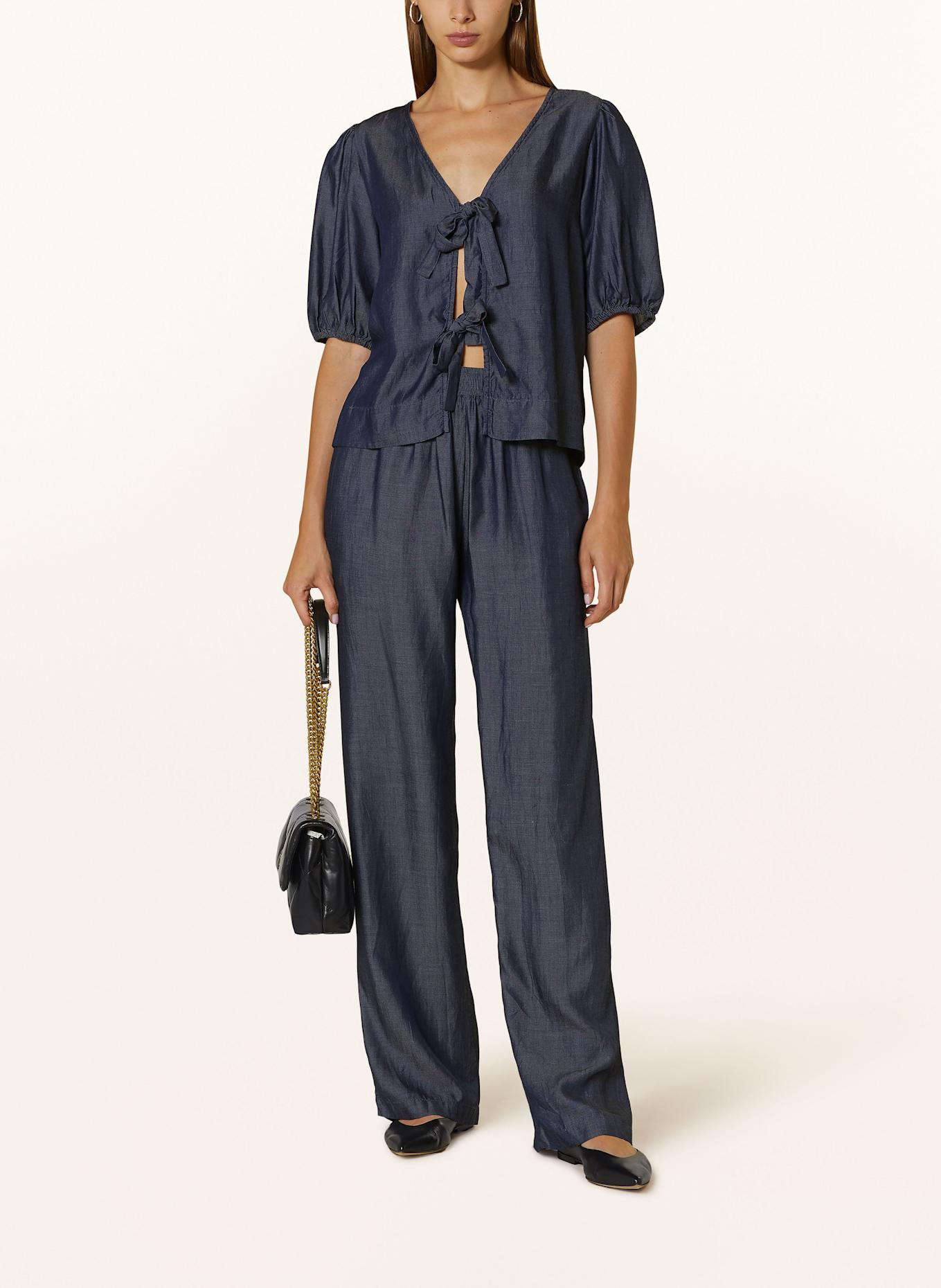 NEO NOIR Wide leg trousers ASTRA, Color: DARK BLUE (Image 2)