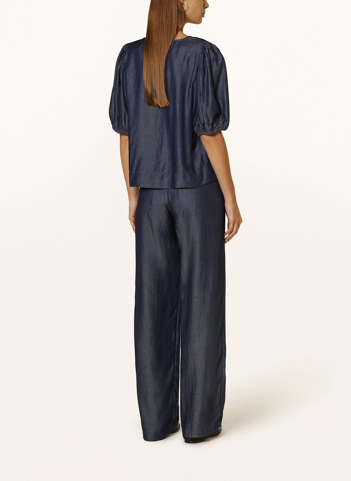 NEO NOIR Wide leg trousers ASTRA, Color: DARK BLUE (Image 3)