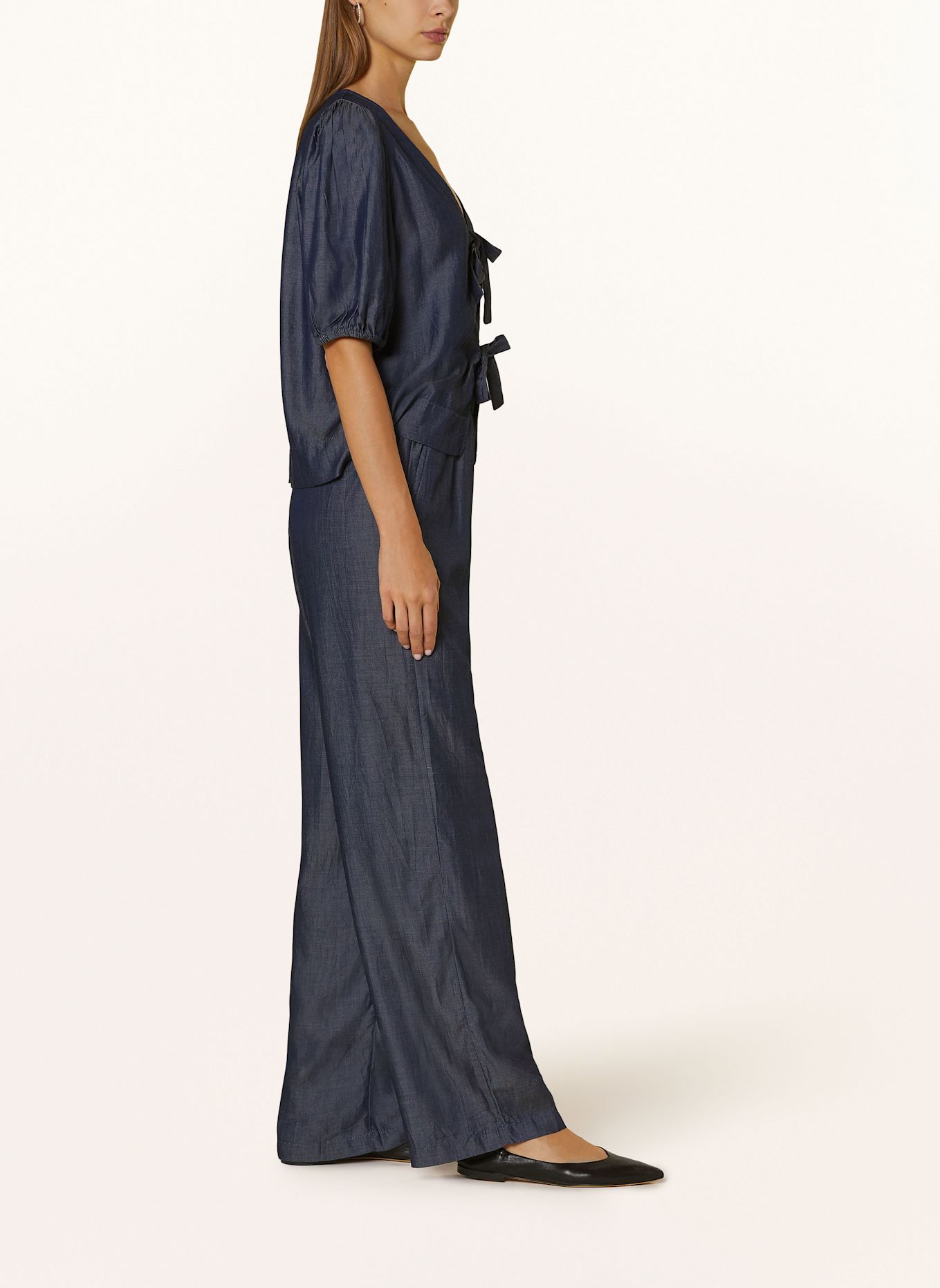 NEO NOIR Wide leg trousers ASTRA, Color: DARK BLUE (Image 4)