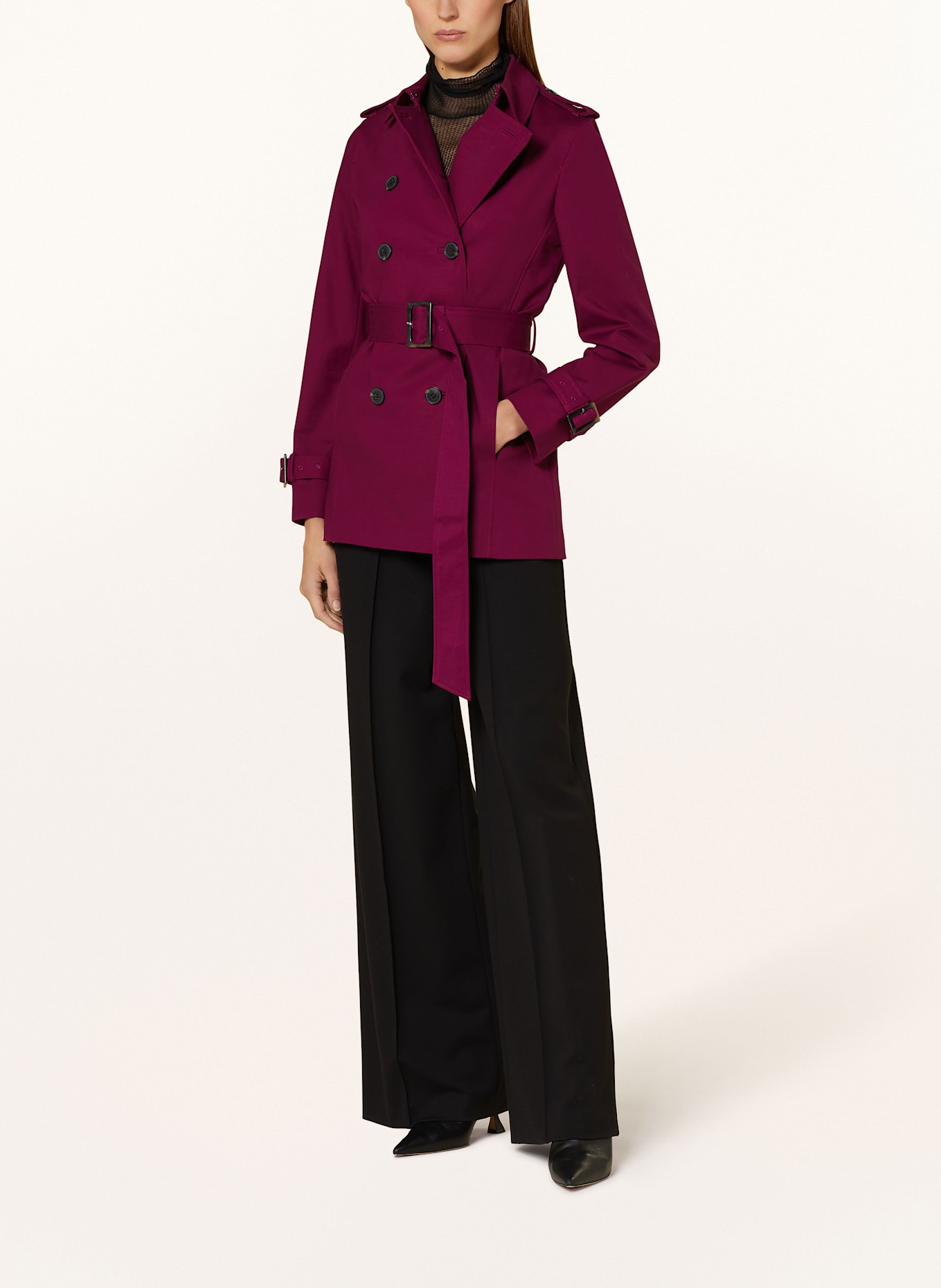 HOBBS ADALEE trench coat in fuchsia