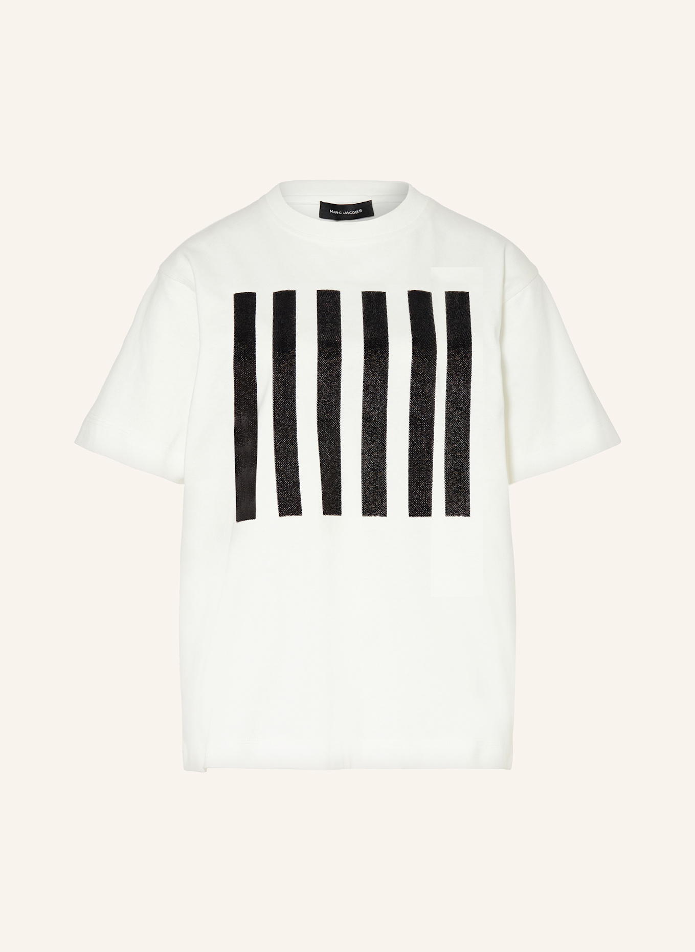 MARC JACOBS T Shirt mit Pailletten in weiss schwarz