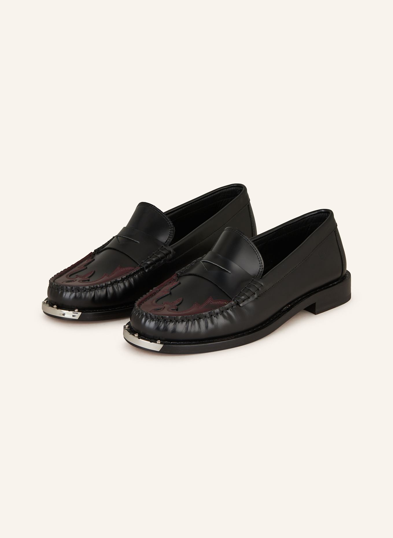 SANDRO Penny Loafer in schwarz dunkelrot