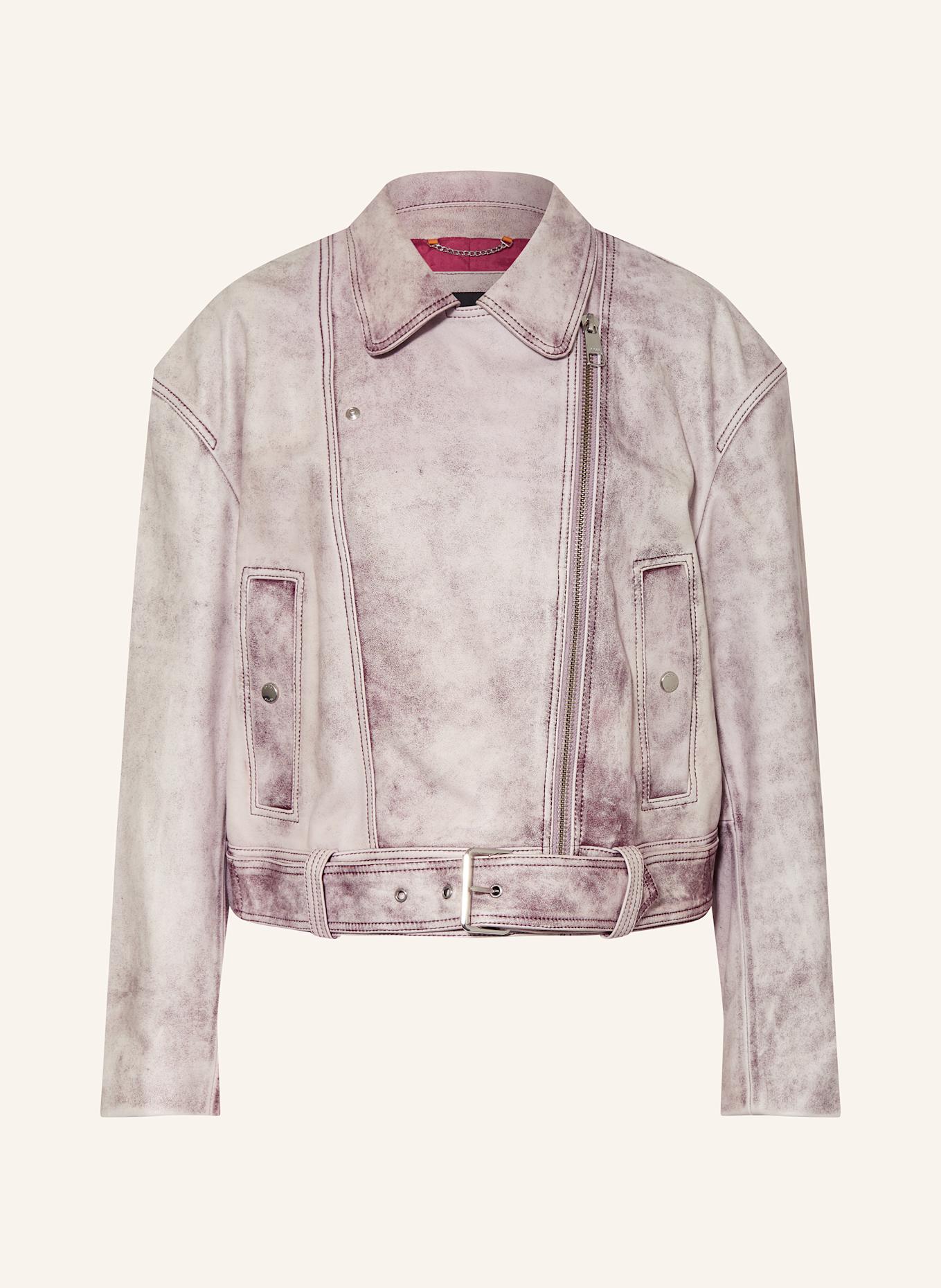 BOSS Lederjacke SAKADY: PINK