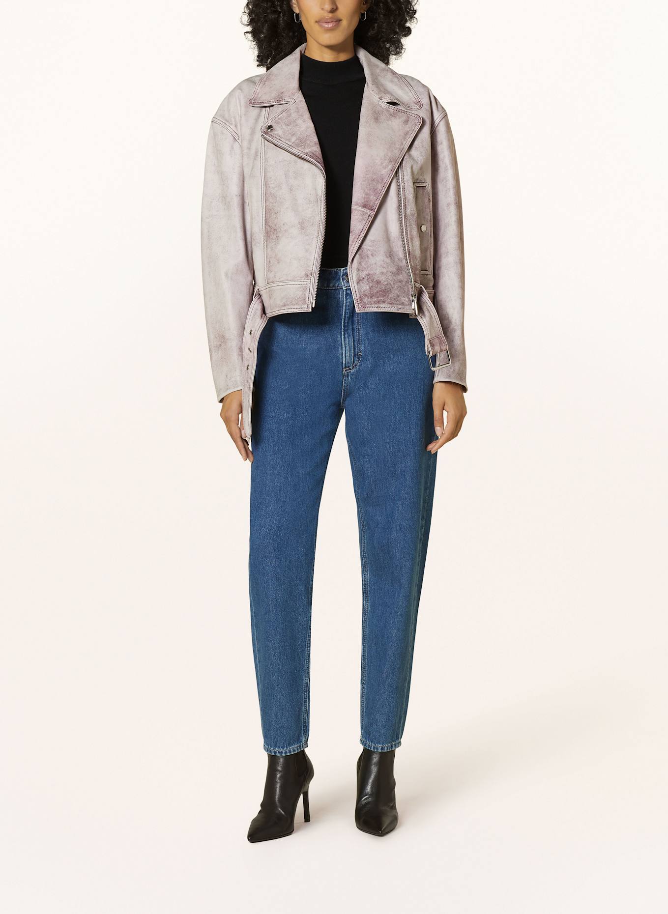 BOSS Lederjacke SAKADY: PINK