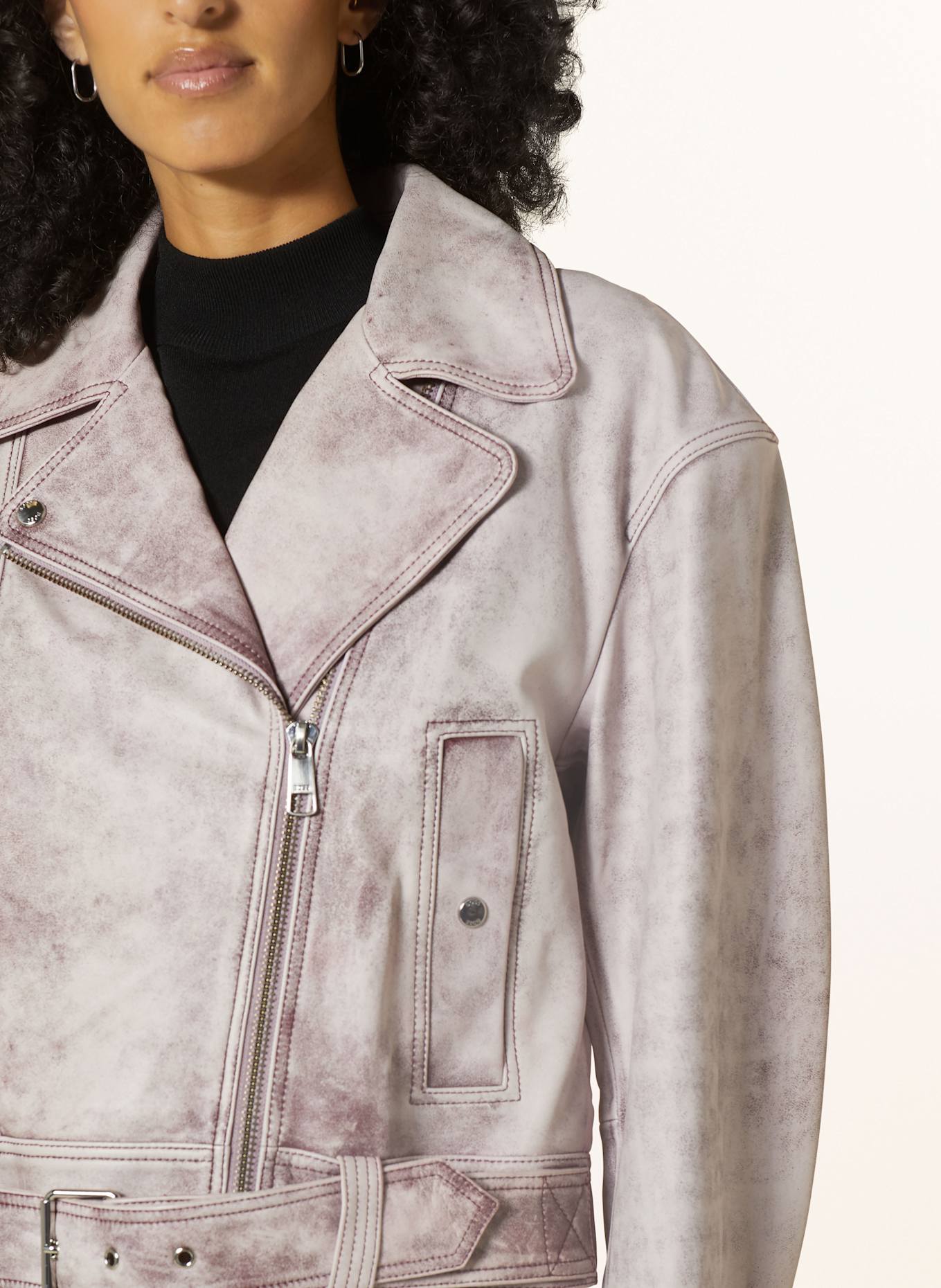 BOSS Lederjacke SAKADY: PINK