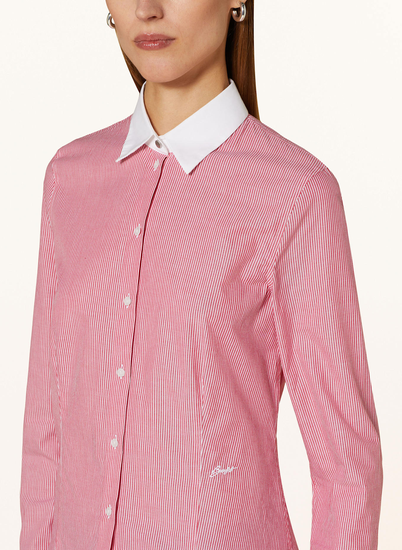 BOSS Shirt blouse BARBYNA: PINK / WHITE