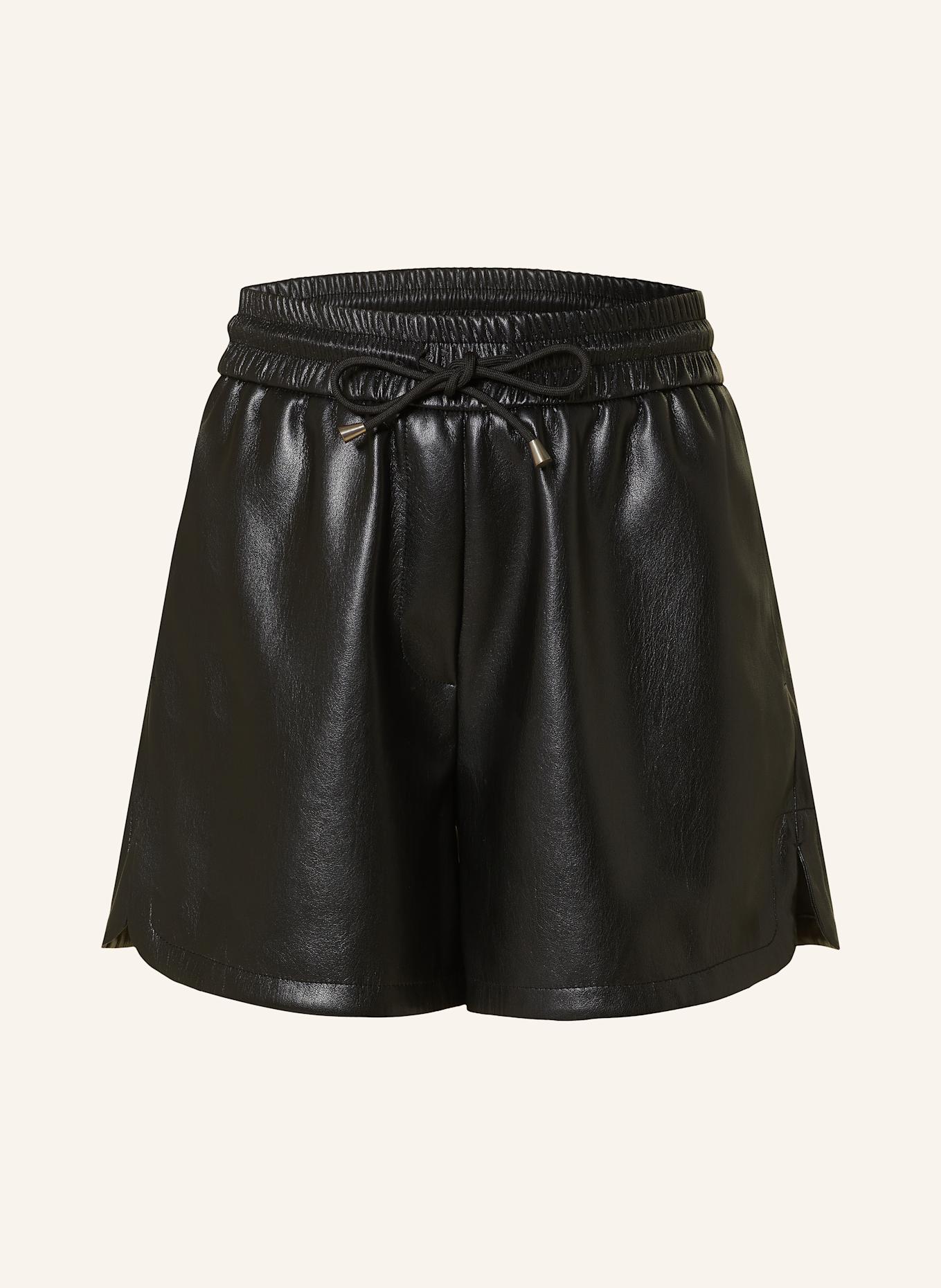 BOSS Shorts TIMY in Lederoptik: SCHWARZ