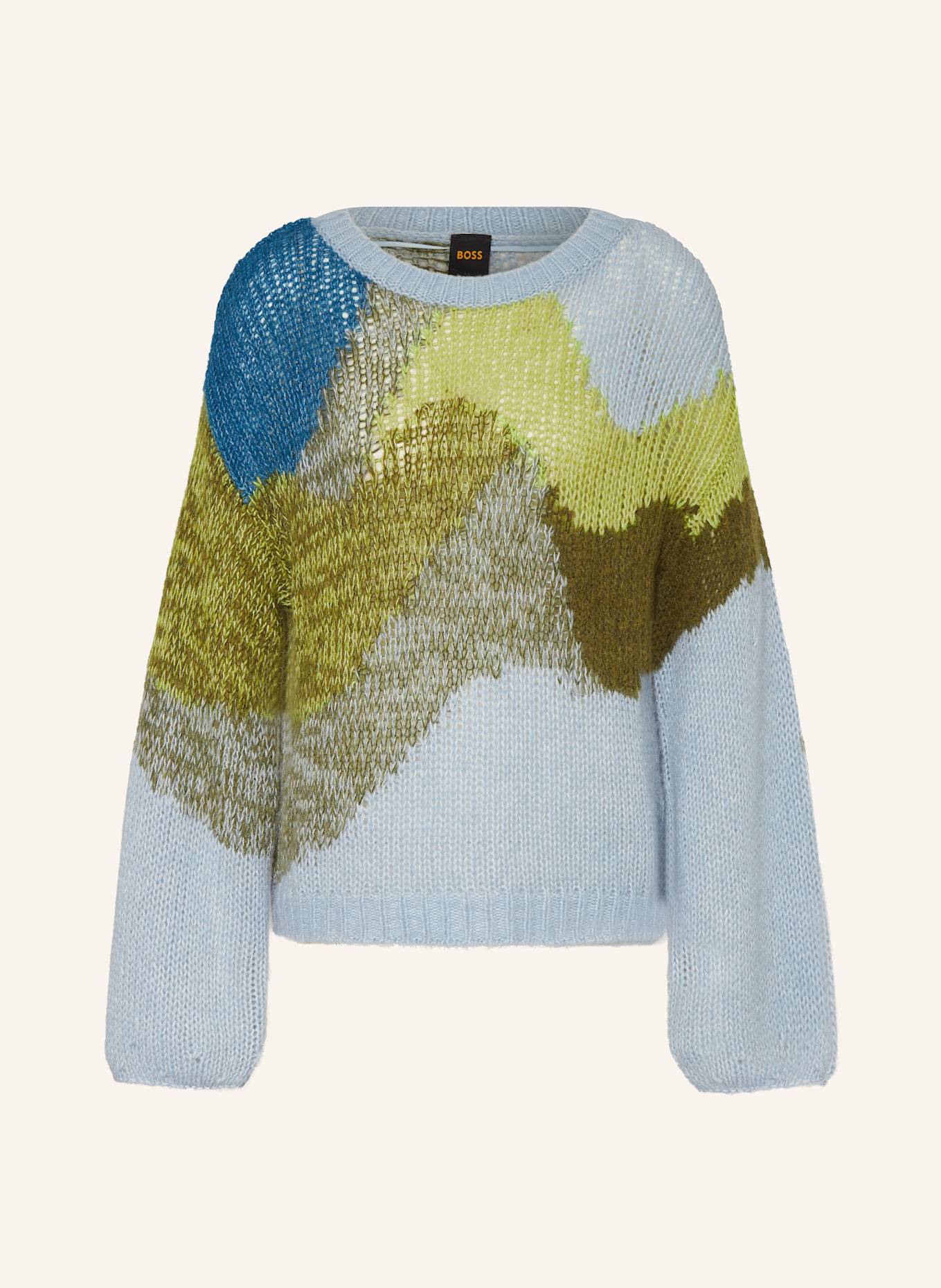 BOSS Pullover FUNCH: BLAU / GRÜN