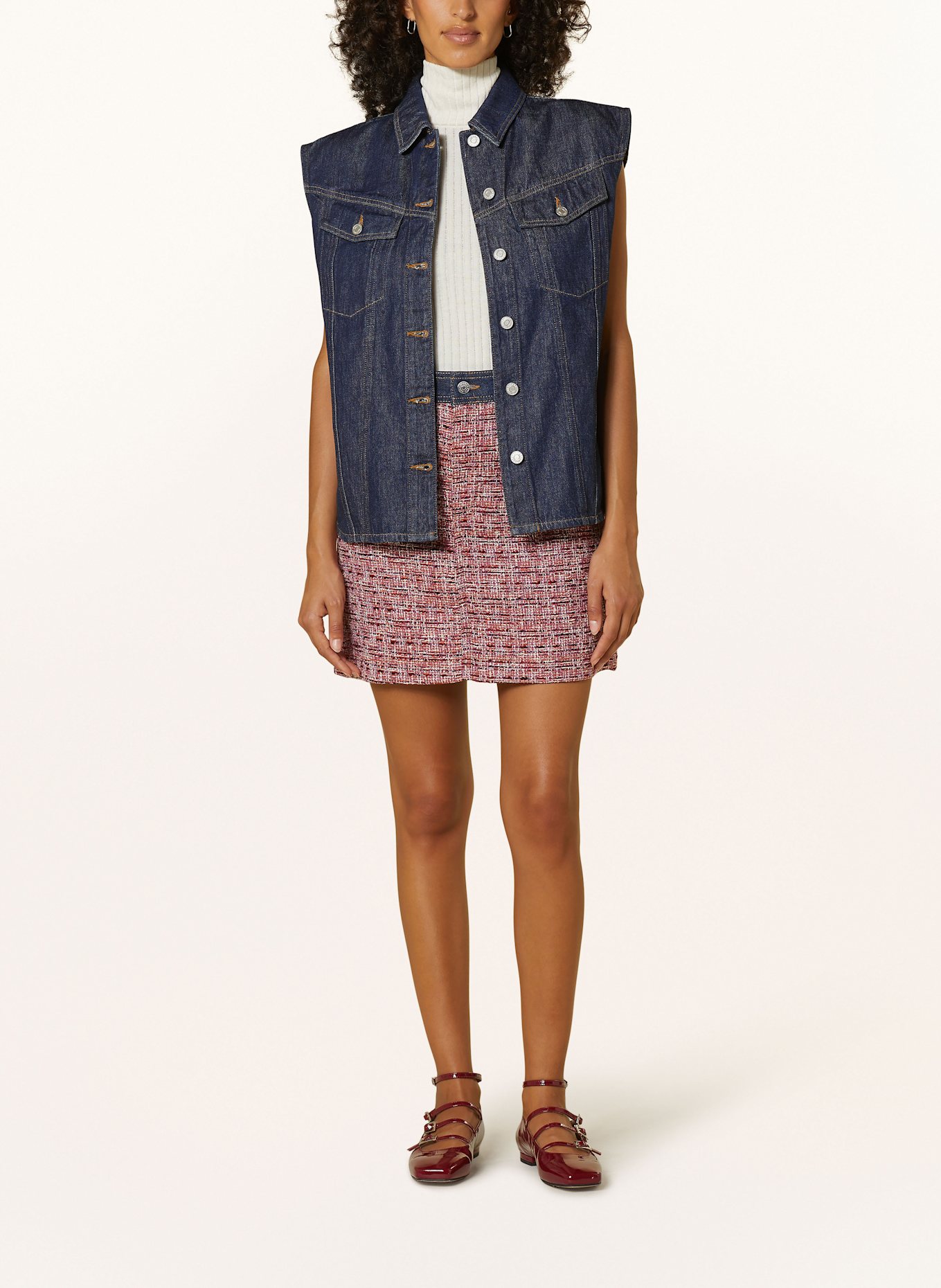 BOSS Bouclé-Rock VEED: FUCHSIA/ DUNKELBLAU