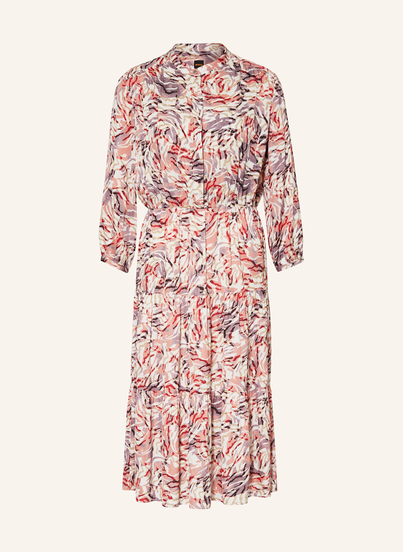 BOSS Kleid DENDANTA mit 3/4-Arm, Farbe: HELLROSA/ DUNKELLILA/ WEISS (Bild 1)