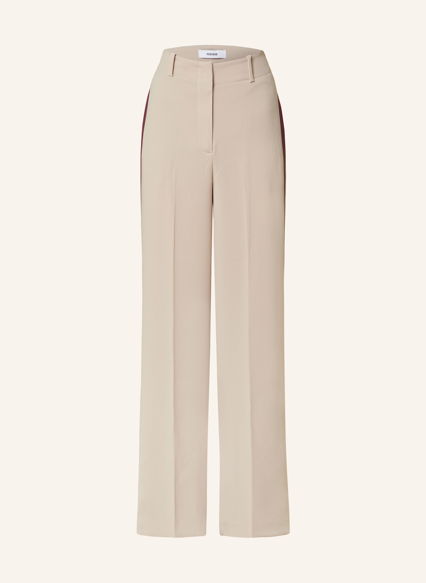 REISS Trousers with tuxedo stripes, Color: BEIGE/ DARK PURPLE (Image 1)