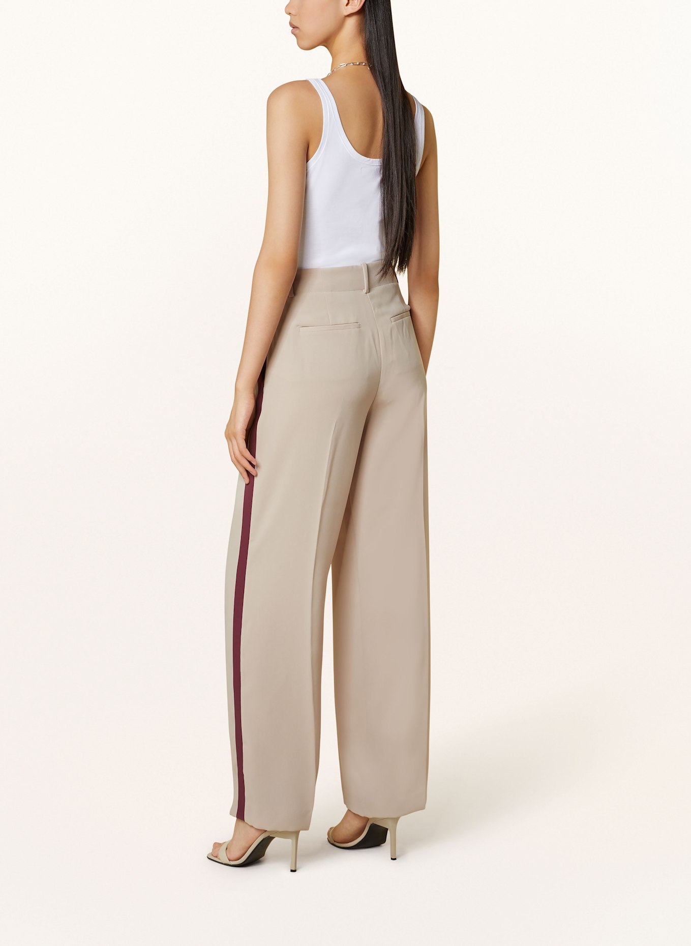 REISS Trousers with tuxedo stripes, Color: BEIGE/ DARK PURPLE (Image 3)