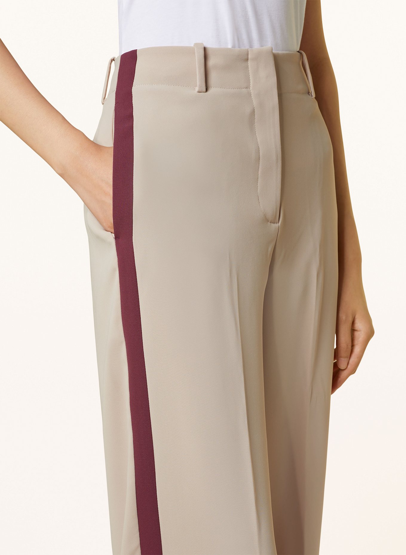 REISS Trousers with tuxedo stripes, Color: BEIGE/ DARK PURPLE (Image 5)