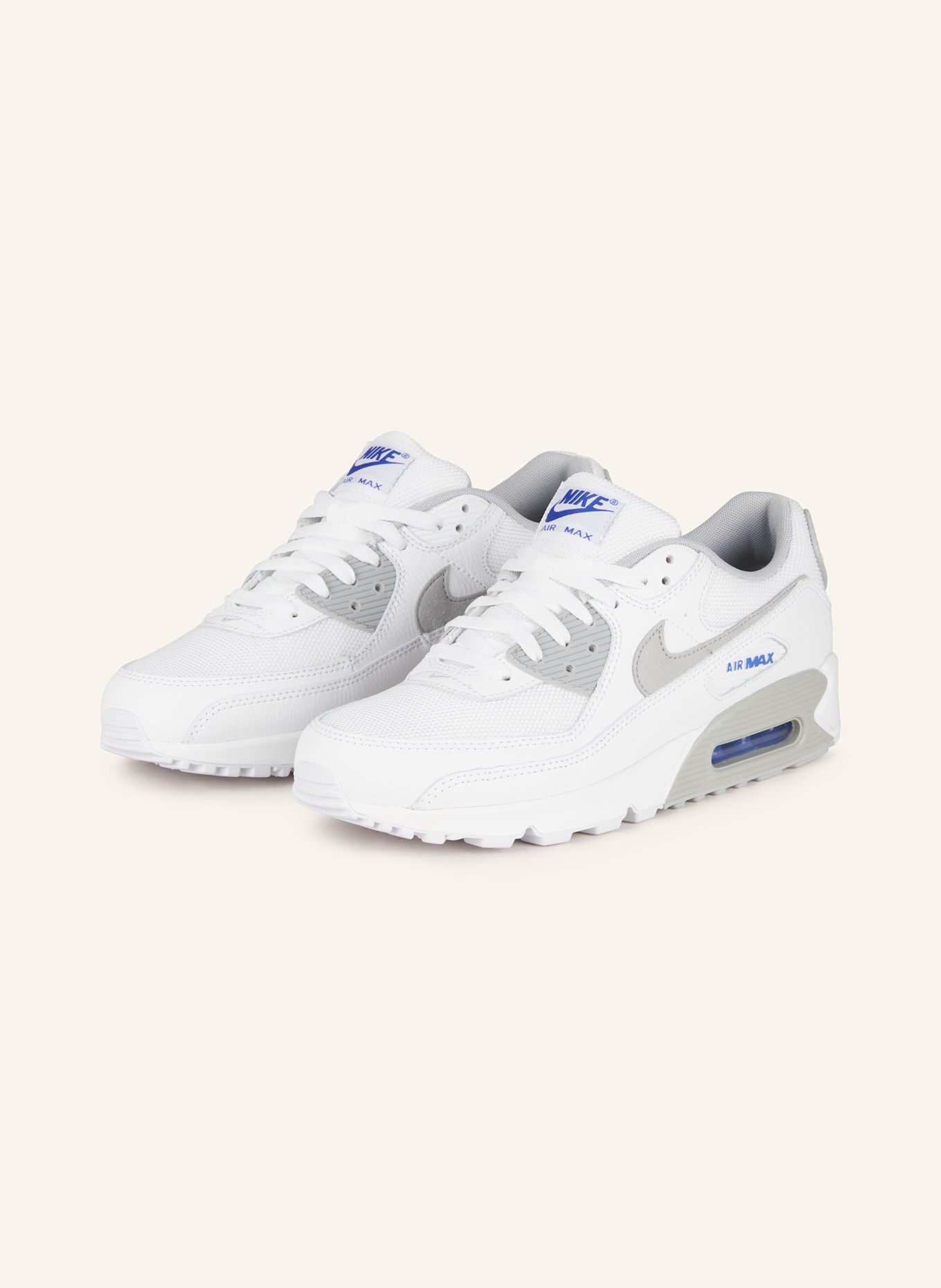 Nike air max 90 leather weiß herren store