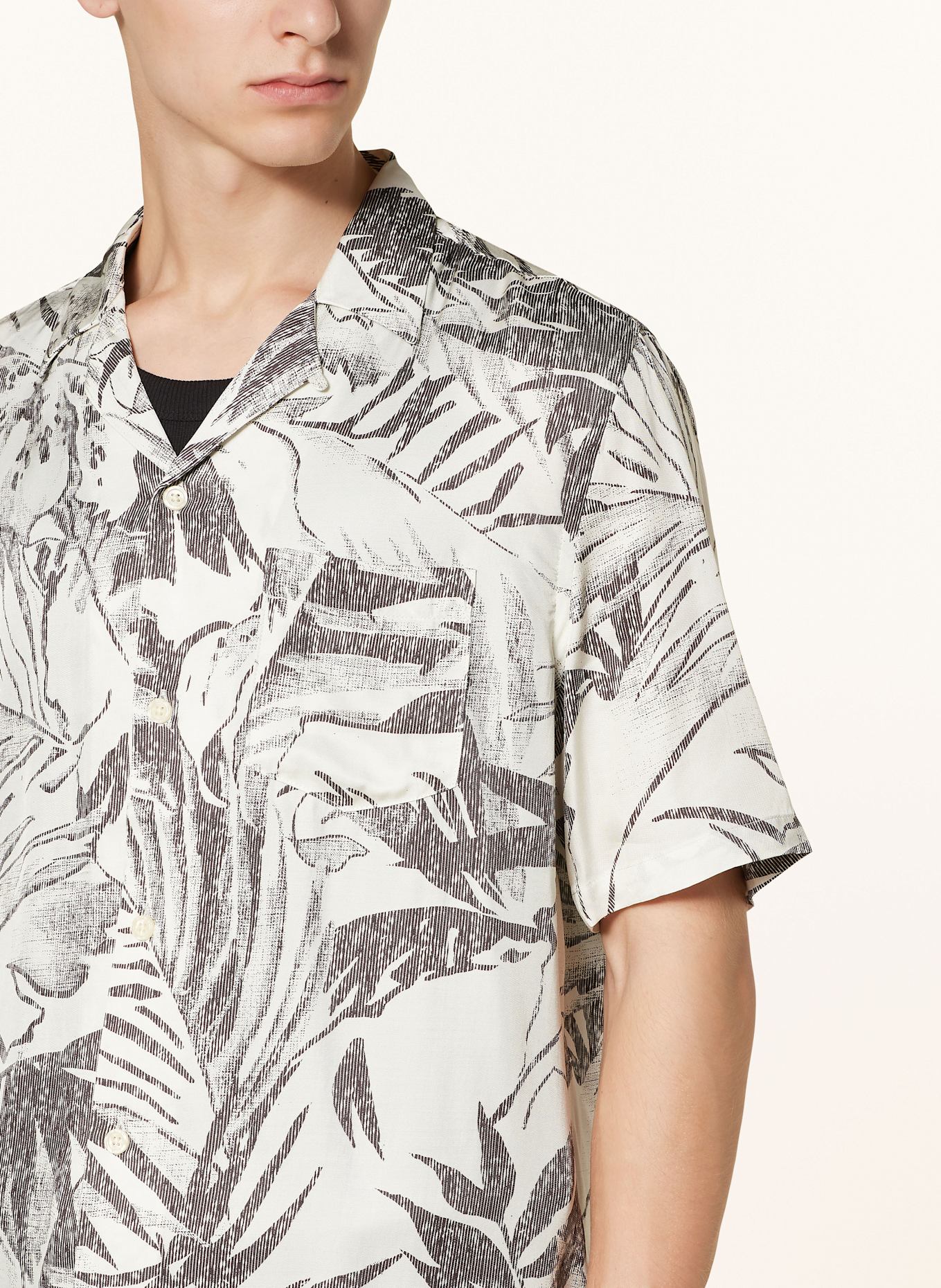 ALLSAINTS Resort shirt PULSE Relaxed Fit, Color: BLACK/ ECRU (Image 4)