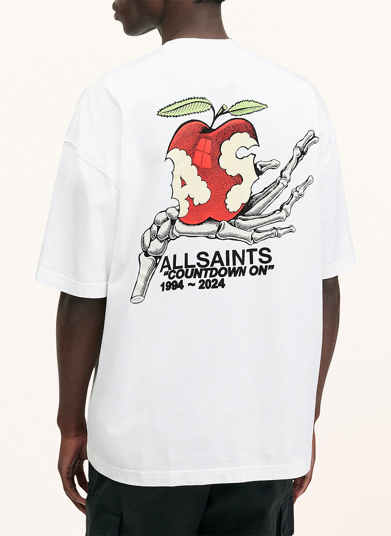 ALLSAINTS T-shirt TEMPTER, Color: WHITE/ RED/ GREEN (Image 2)