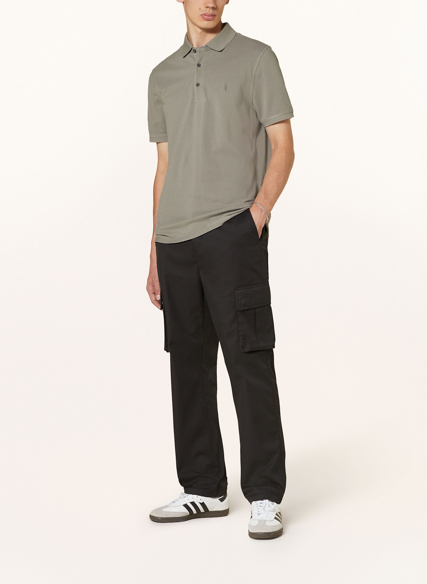 ALLSAINTS Piqué-Poloshirt REFORM Slim Fit, Farbe: GRAU (Bild 2)