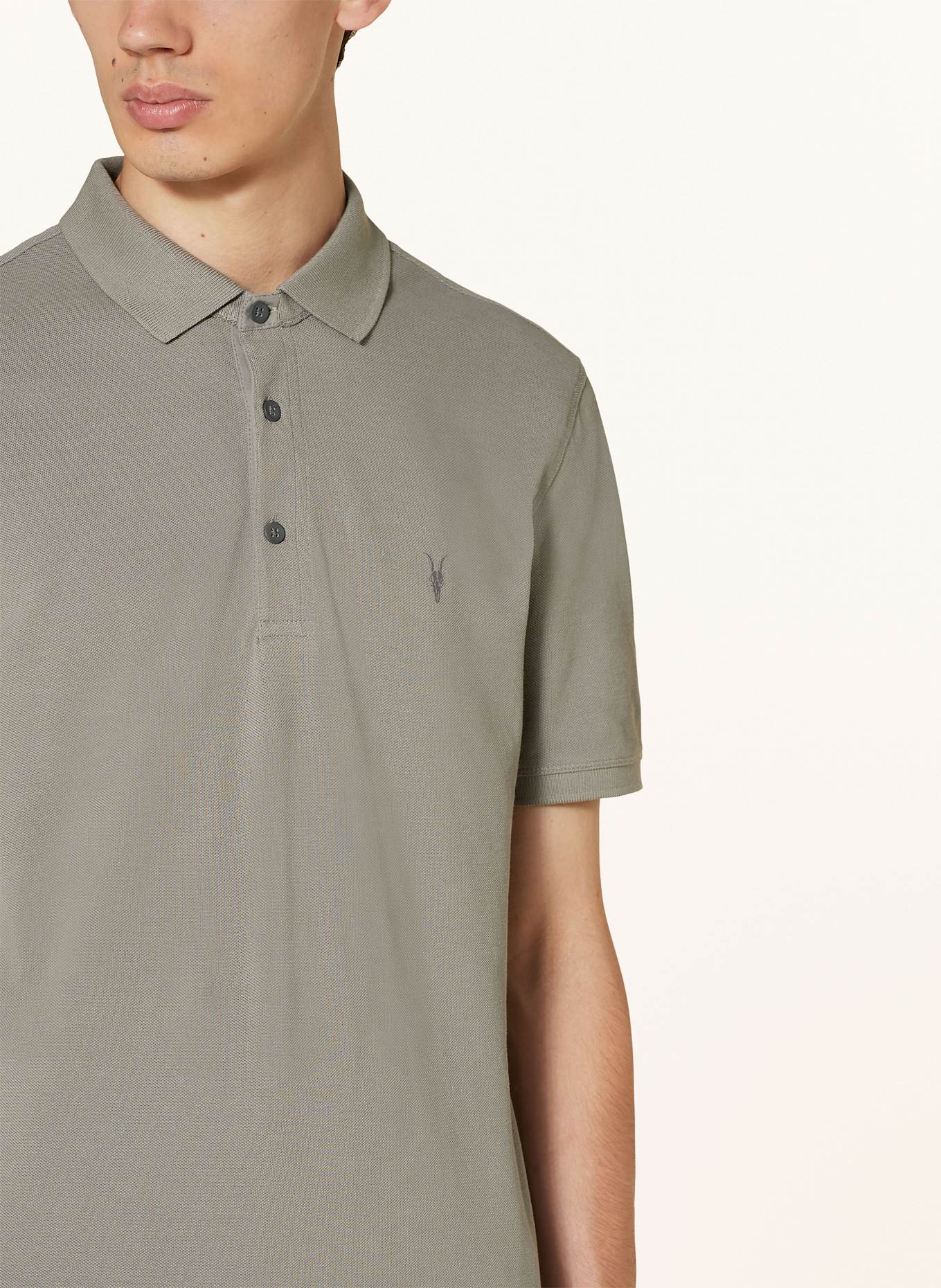 ALLSAINTS Piqué-Poloshirt REFORM Slim Fit, Farbe: GRAU (Bild 4)