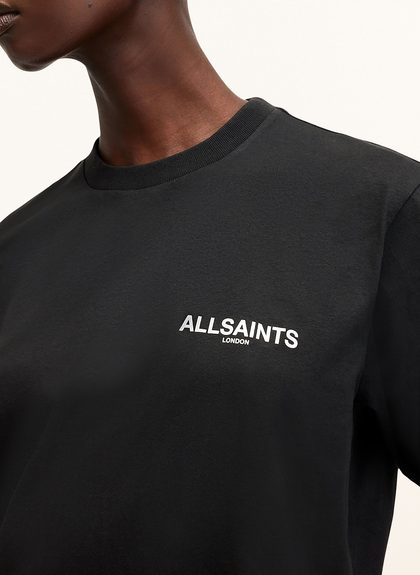 ALLSAINTS T-shirt FLEURIR, Color: BLACK/ WHITE/ PINK (Image 4)