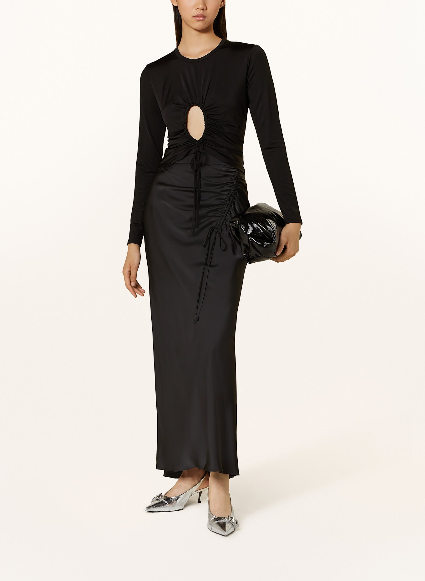 ALLSAINTS ALEXIA satin skirt, Color: BLACK (Image 2)