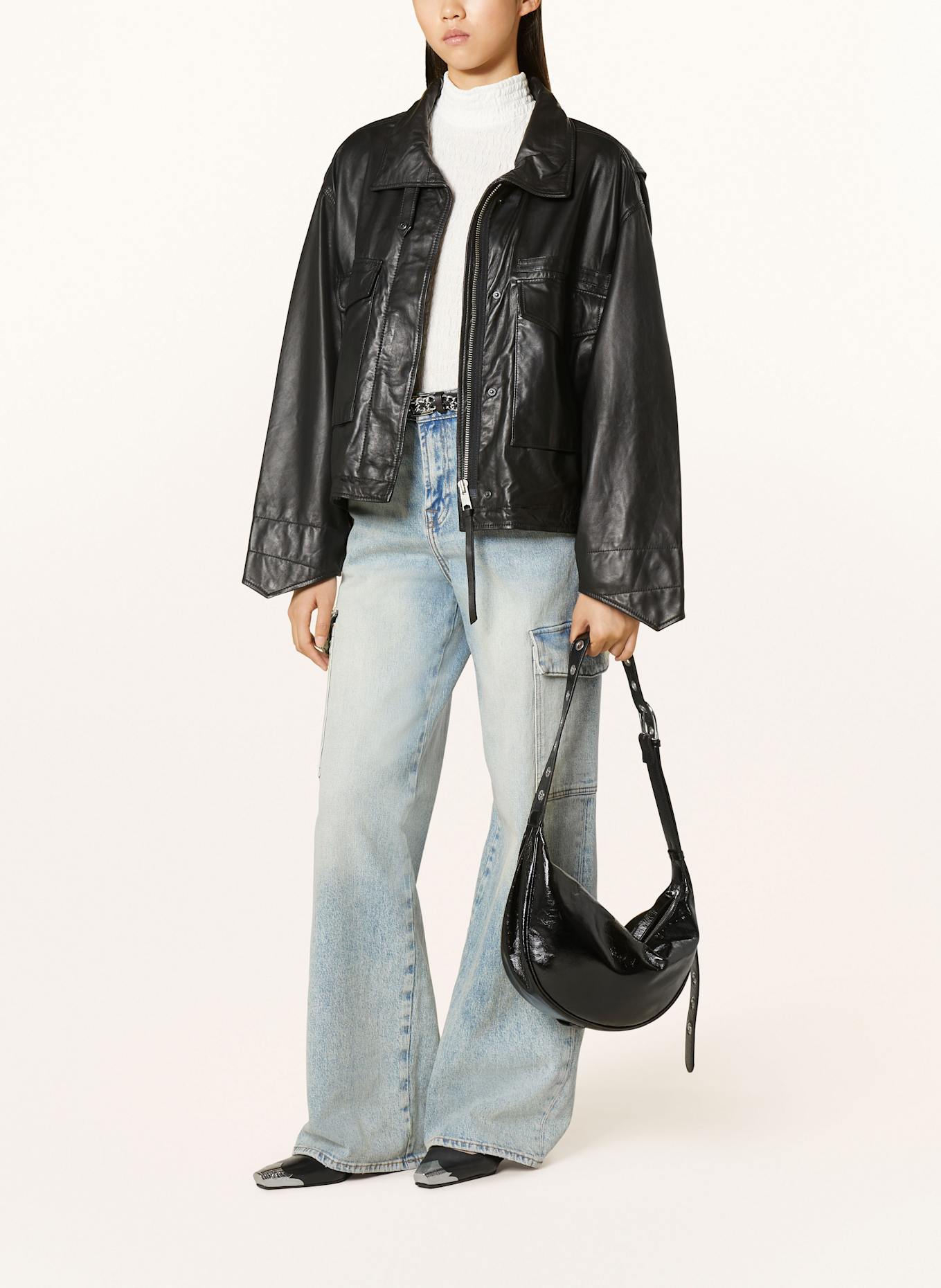 ALLSAINTS Lederjacke CLAY: SCHWARZ