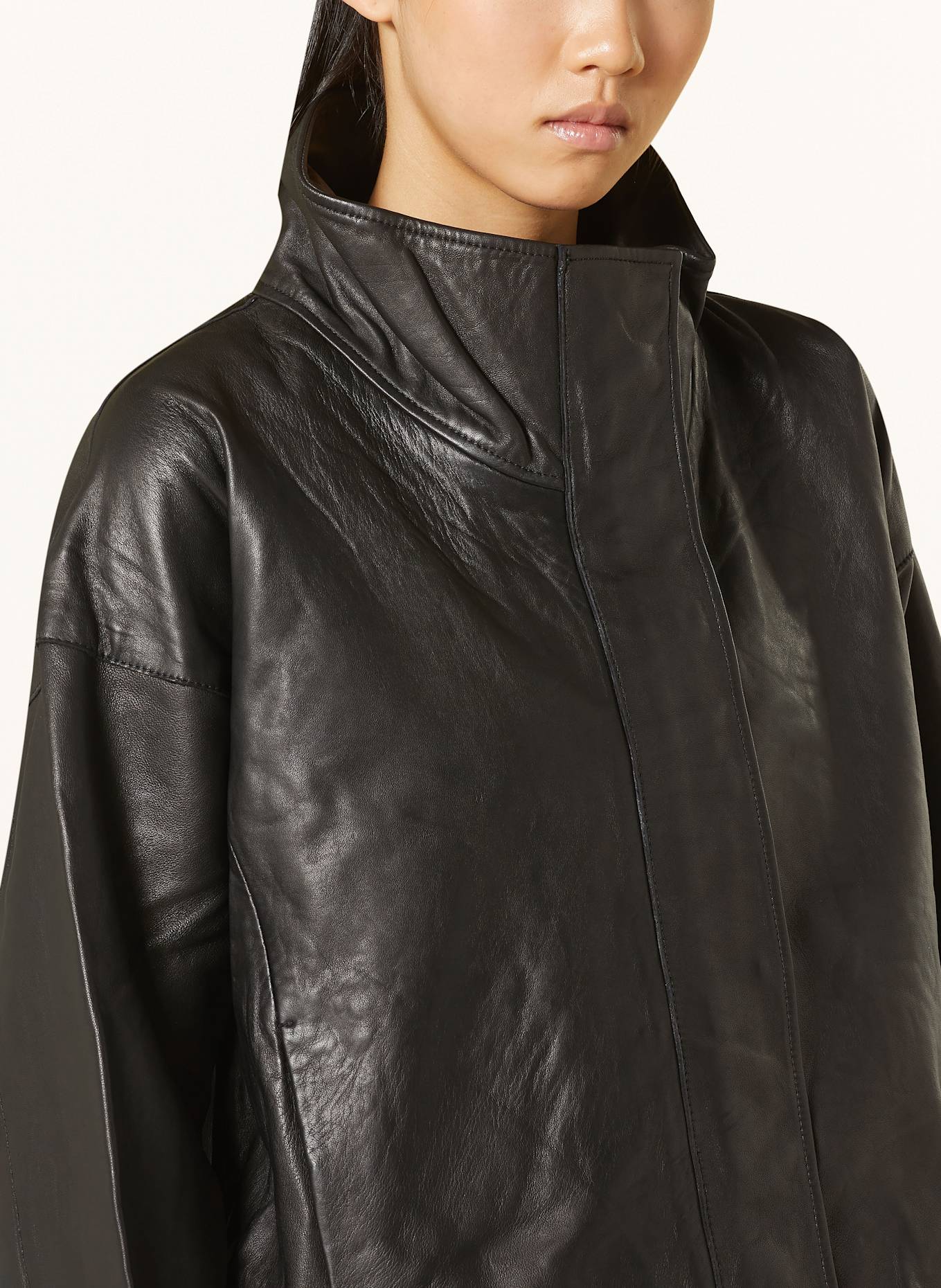 ALLSAINTS Cropped-Lederjacke RYDER, Farbe: SCHWARZ (Bild 4)