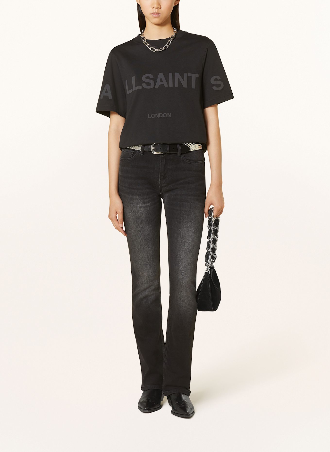 ALLSAINTS Blugi bootcut HALDAN: 162 Negru spălat