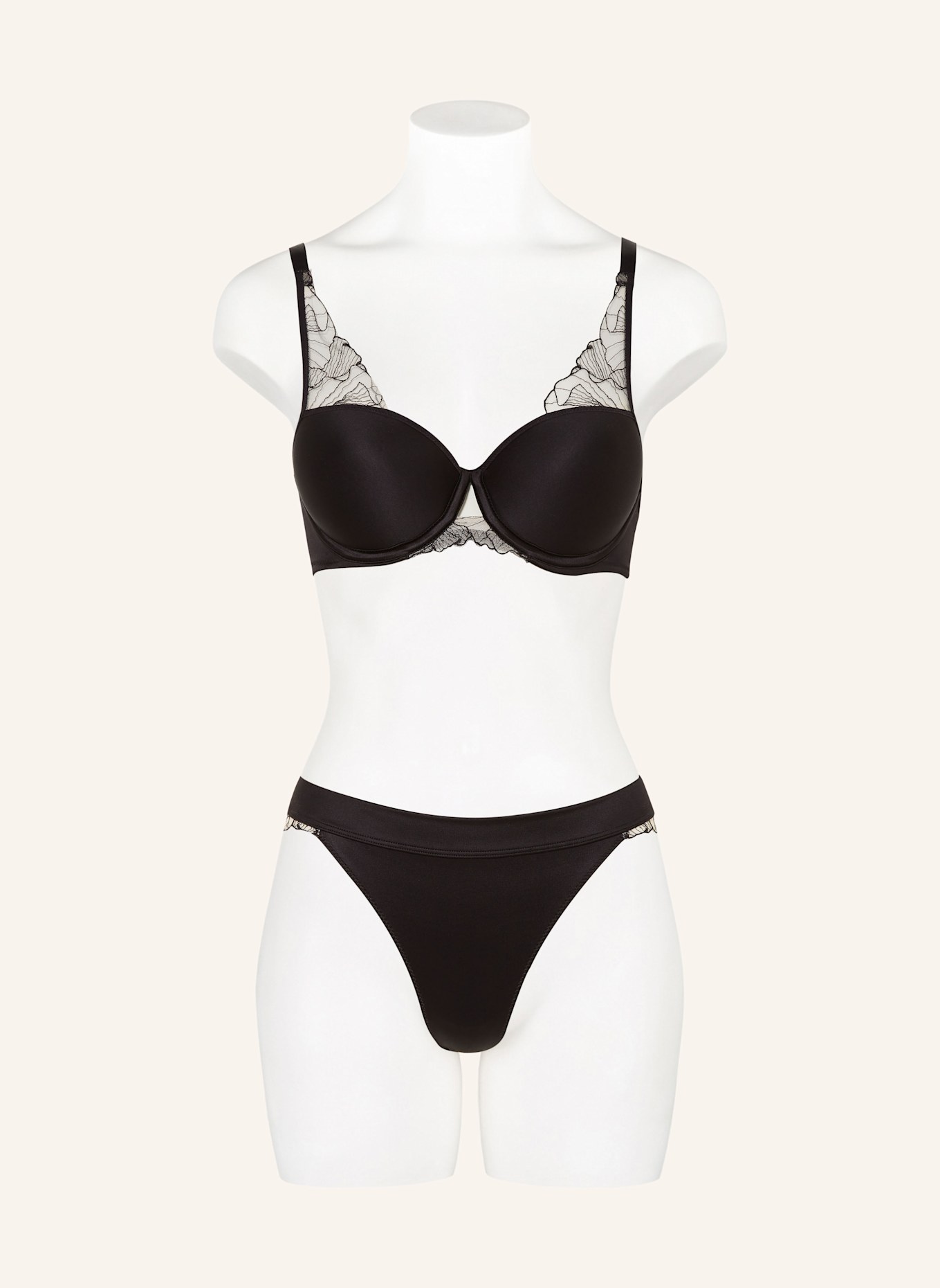 CHANTELLE Thong TATTOO LOVE: BLACK / LIGHT GRAY