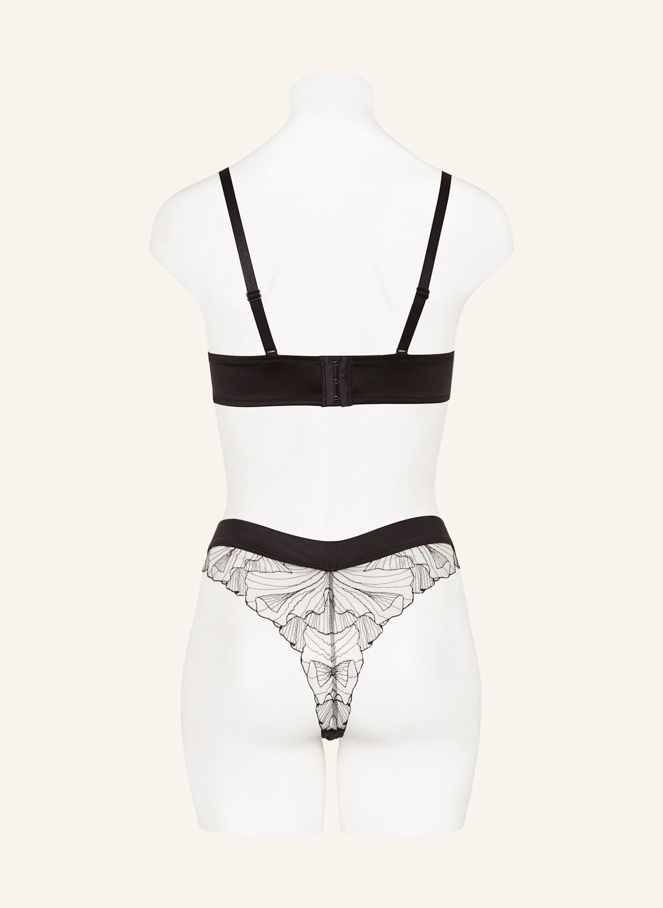 CHANTELLE Thong TATTOO LOVE: BLACK / LIGHT GRAY