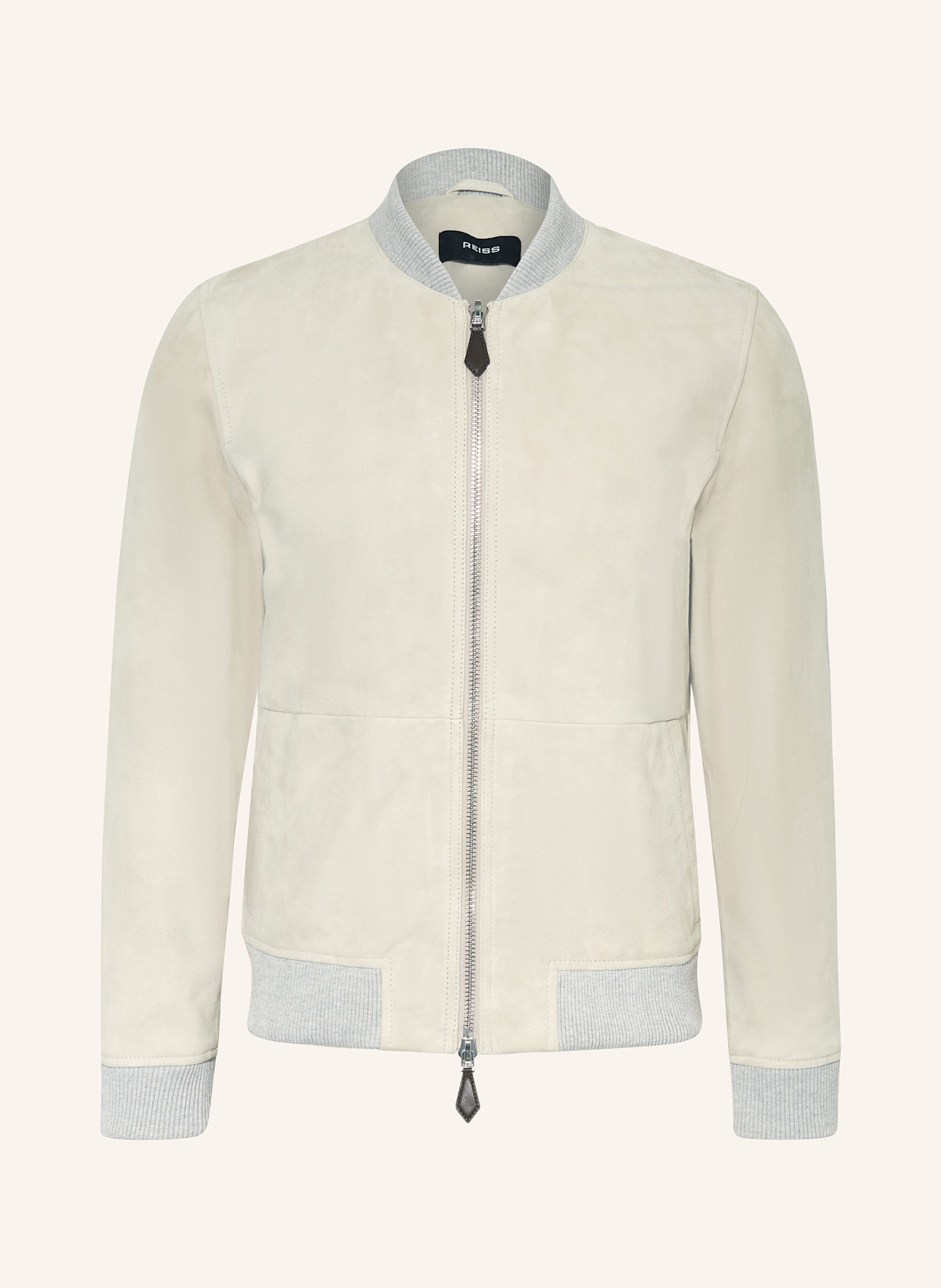 REISS DIEGO leather blouson, Color: CREAM (Image 1)