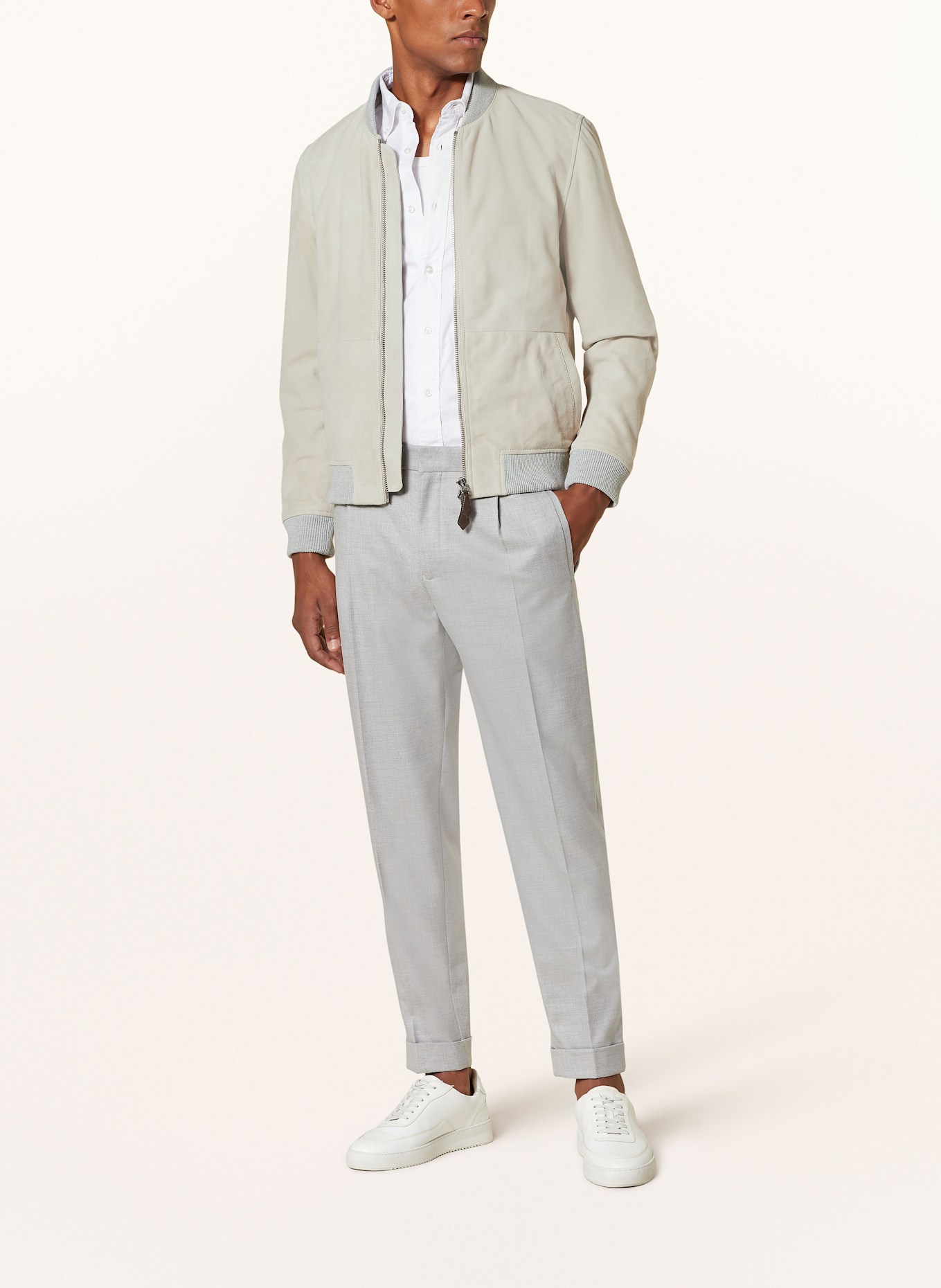 REISS DIEGO leather blouson, Color: CREAM (Image 2)