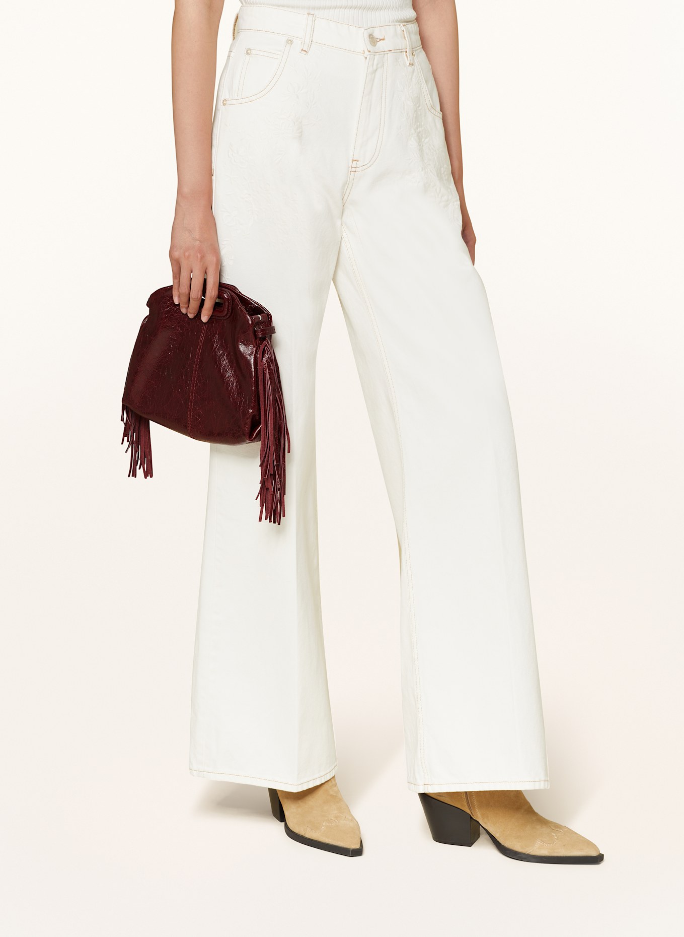 maje Schultertasche: DUNKELROT