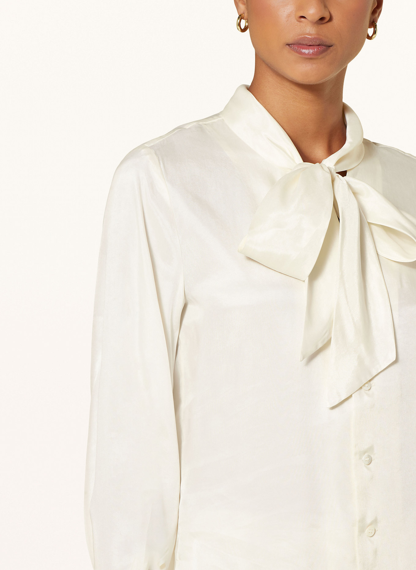 Satin bow tie blouse best sale