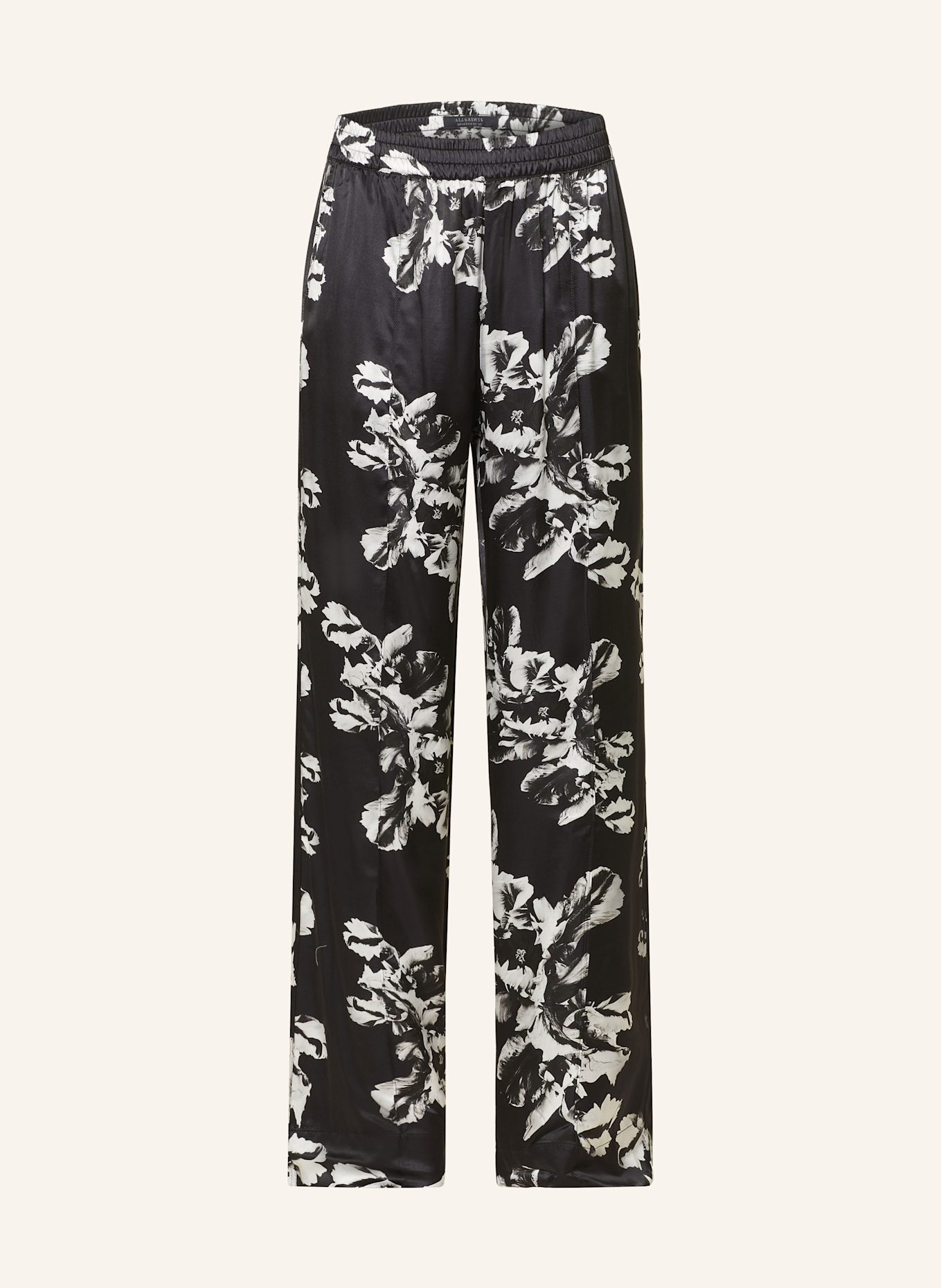 ALLSAINTS CHARLI satin trousers, Color: BLACK/ WHITE (Image 1)