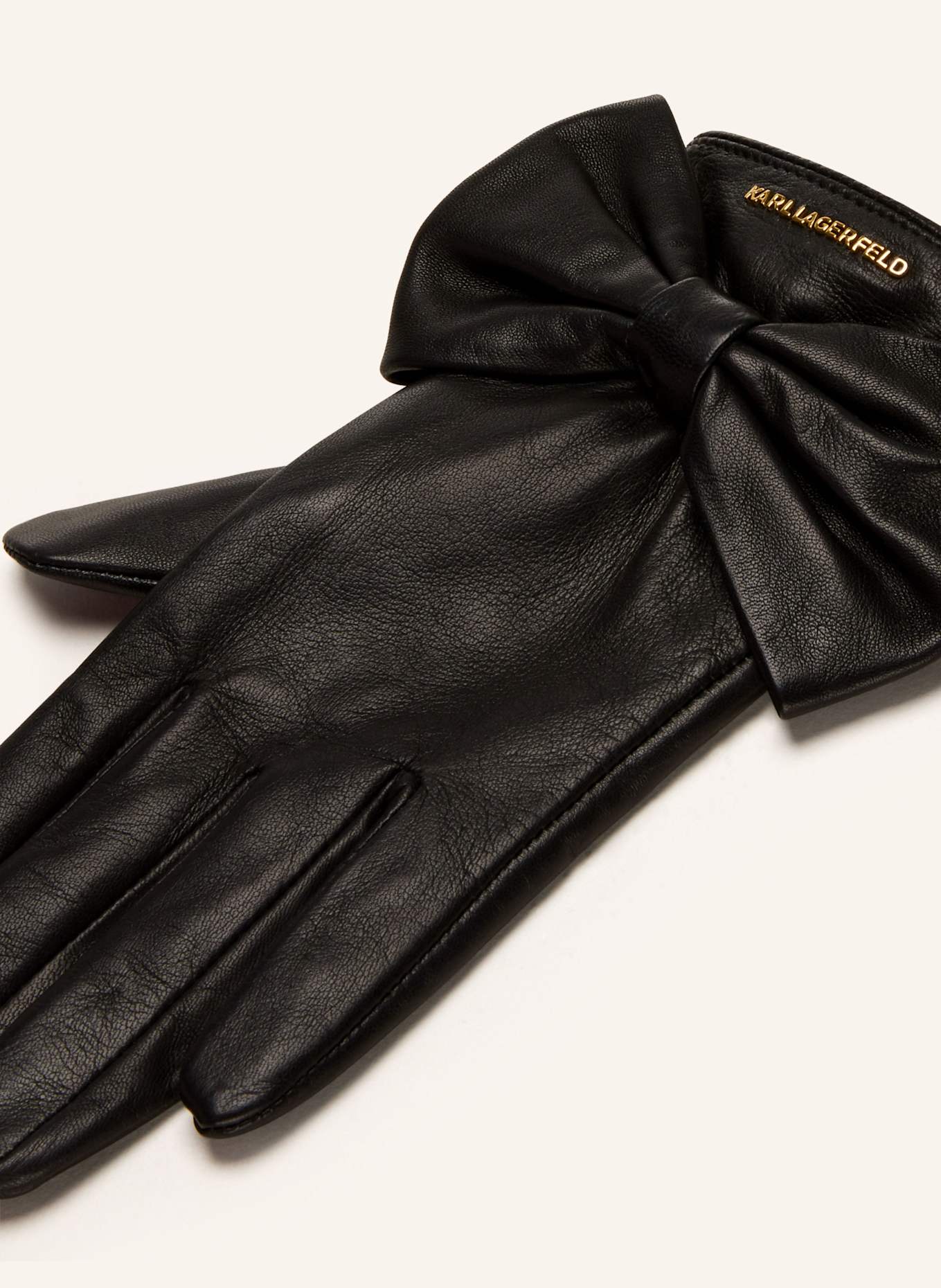 KARL LAGERFELD Leather gloves, Color: BLACK (Image 2)