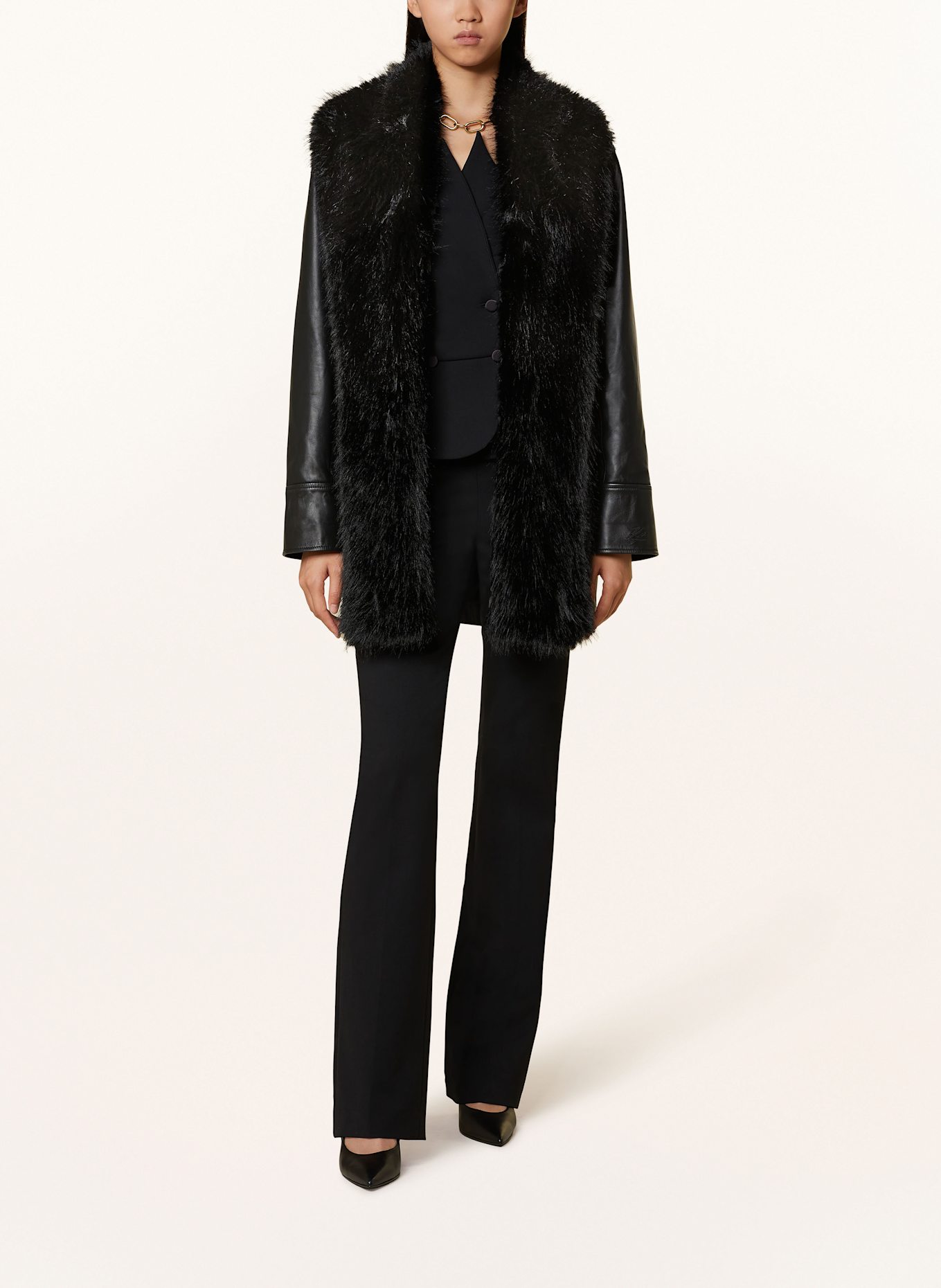 Karl lagerfeld faux fur coat on sale