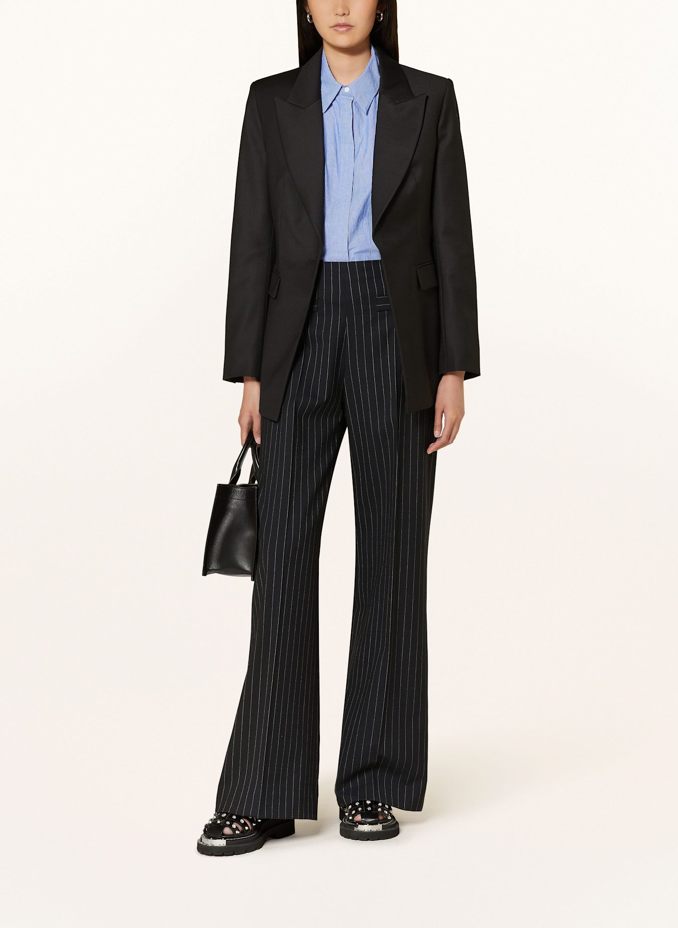 SANDRO Marlenehose: SCHWARZ / WEISS