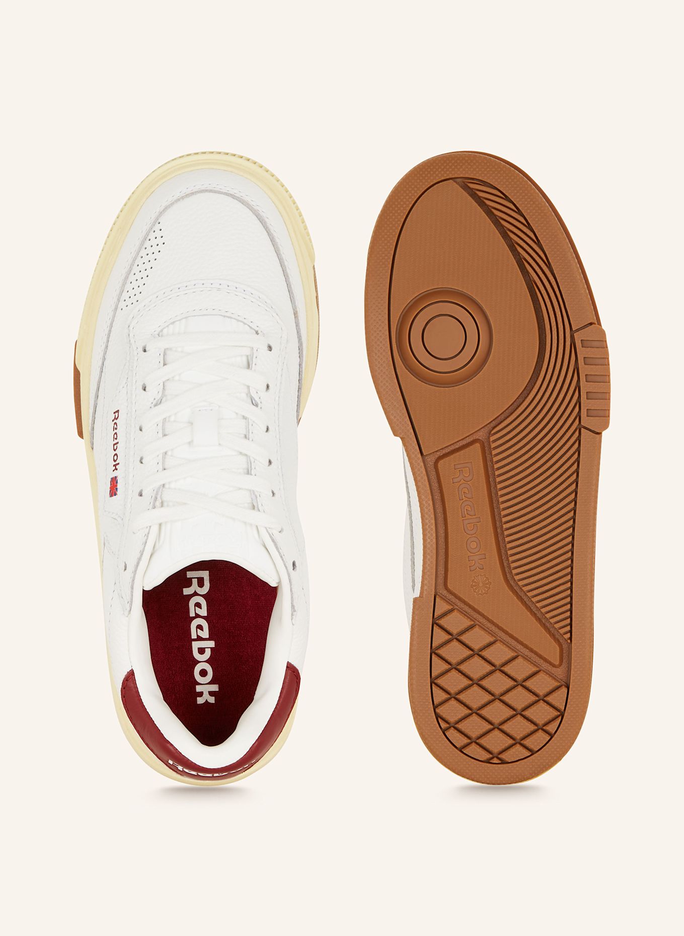 White and brown reebok cheap