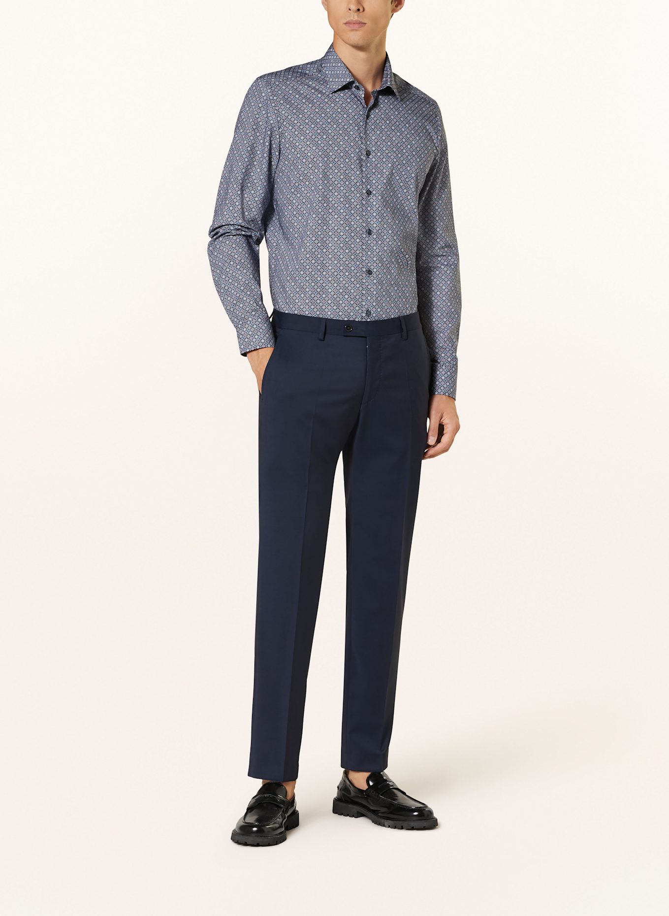 OLYMP Hemd Level Five body fit: DUNKELBLAU / FUCHSIA