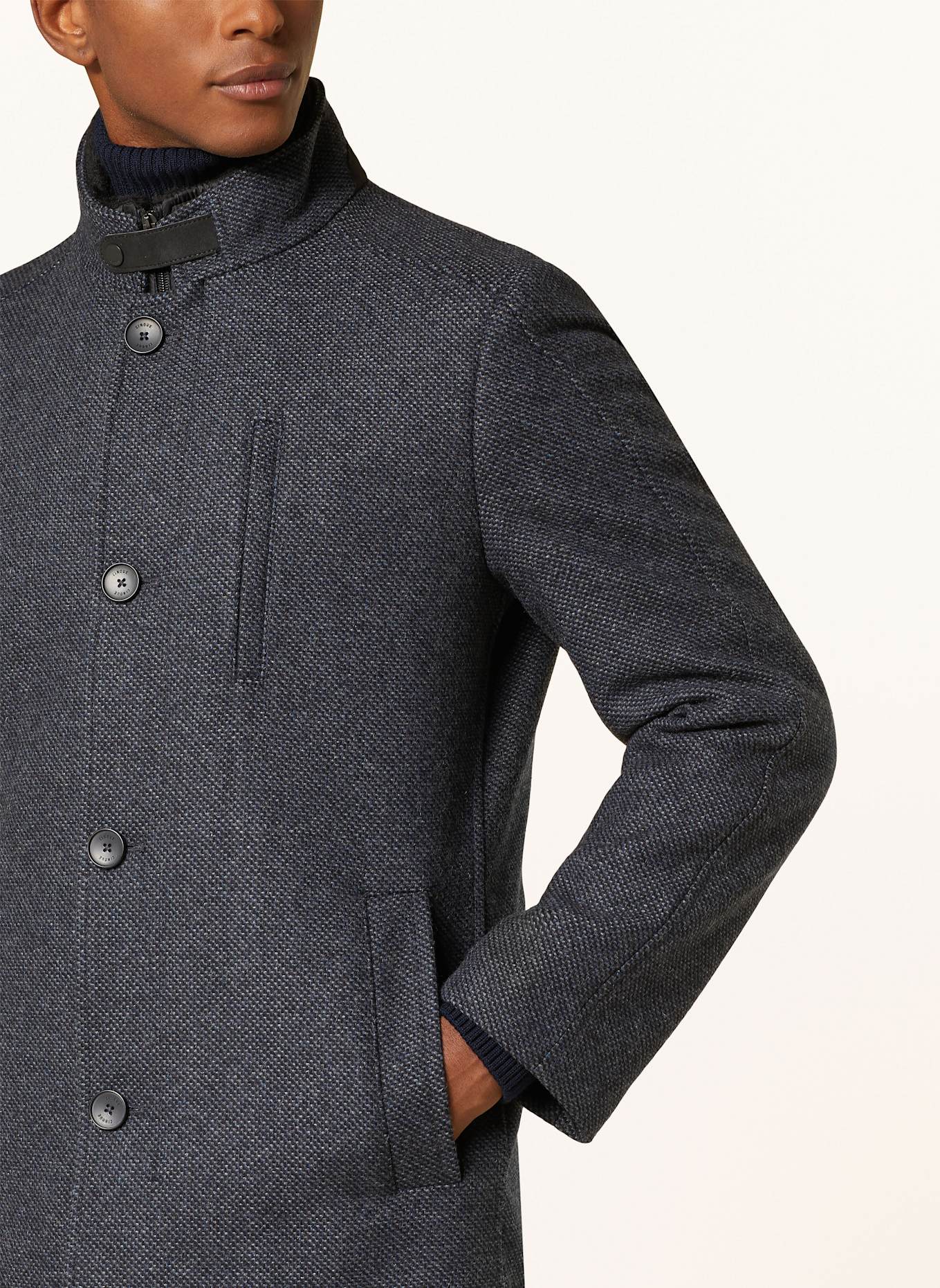 CINQUE Mantel CIARSENAL mit abnehmbarer Blende: DUNKELBLAU