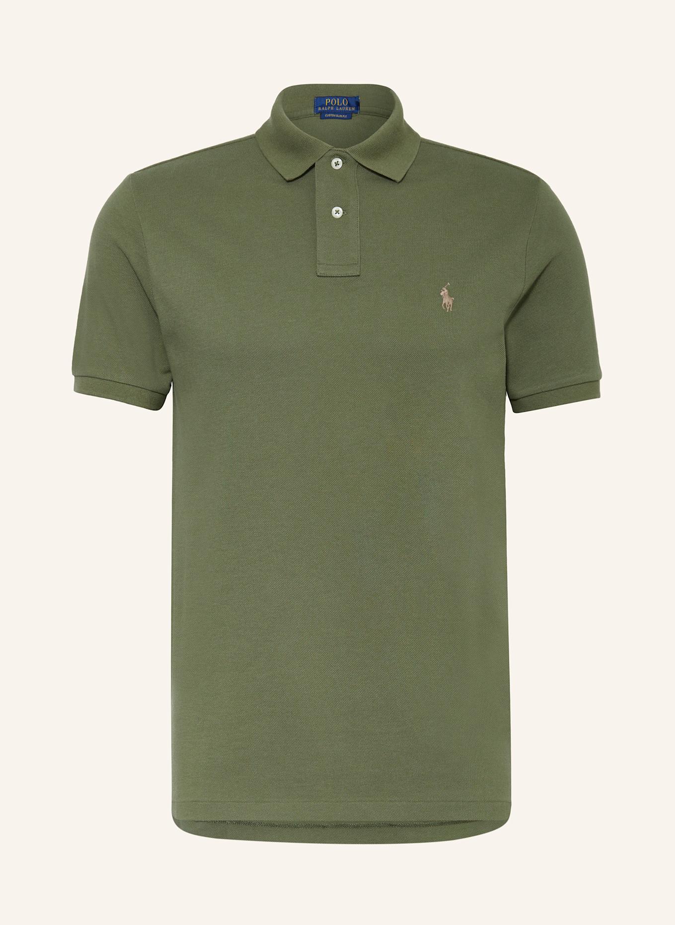 POLO RALPH LAUREN Piqué-Poloshirt Custom Slim Fit, Farbe: GRÜN (Bild 1)