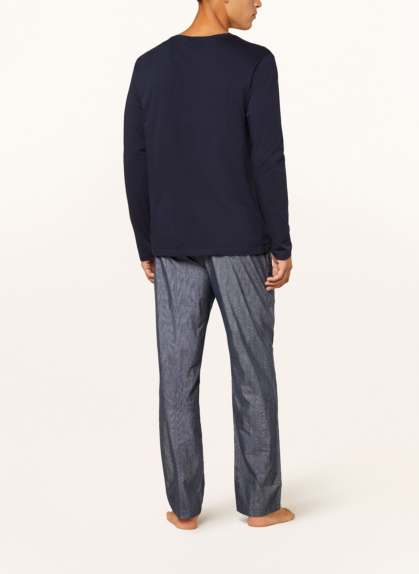 SCHIESSER Schlafhose MIX+RELAX: DUNKELBLAU/ WEISS GESTREIFT