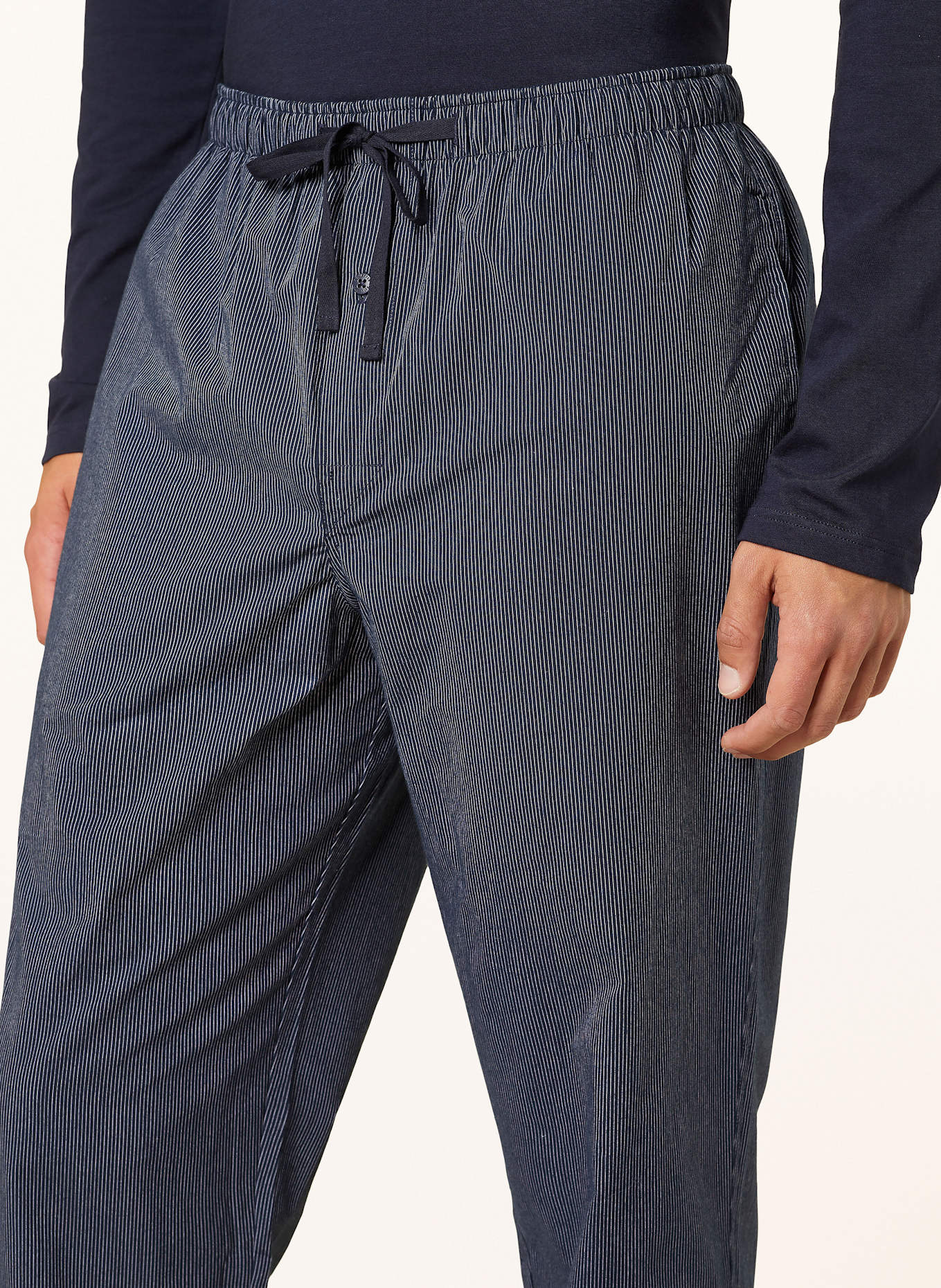 SCHIESSER Schlafhose MIX+RELAX: DUNKELBLAU/ WEISS GESTREIFT